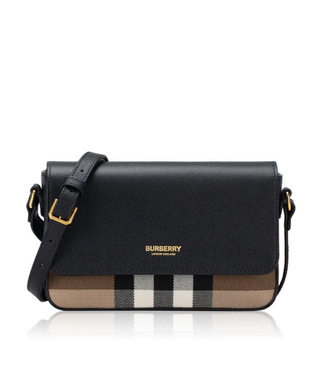 BURBERRY Черная кожаная сумка через плечо, фото 1