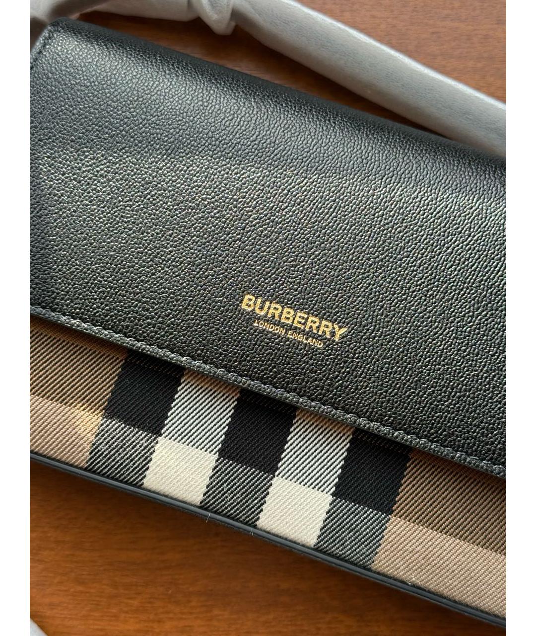 BURBERRY Черная кожаная сумка через плечо, фото 5