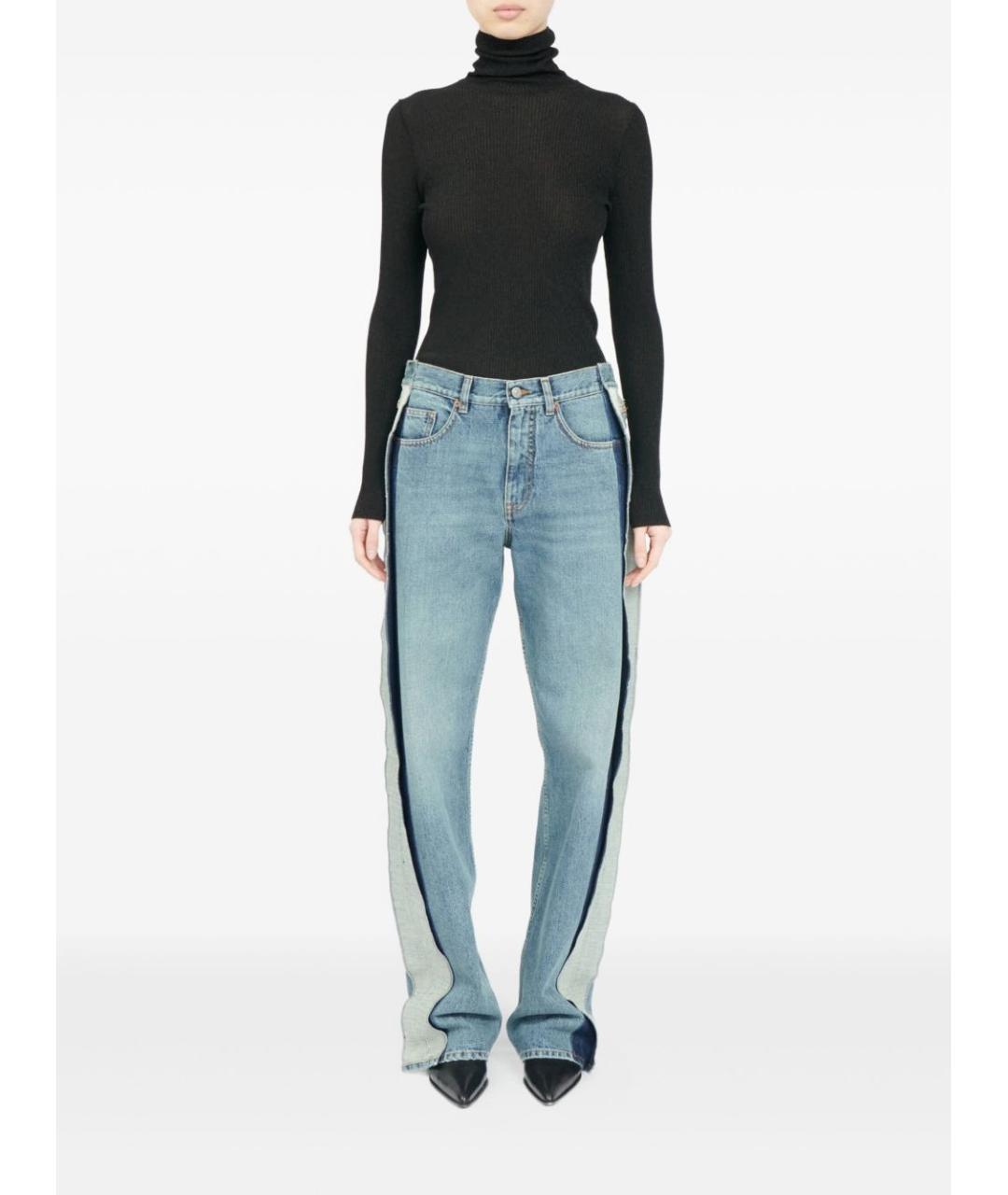 MM6 MAISON MARGIELA Голубые хлопковые прямые джинсы, фото 2
