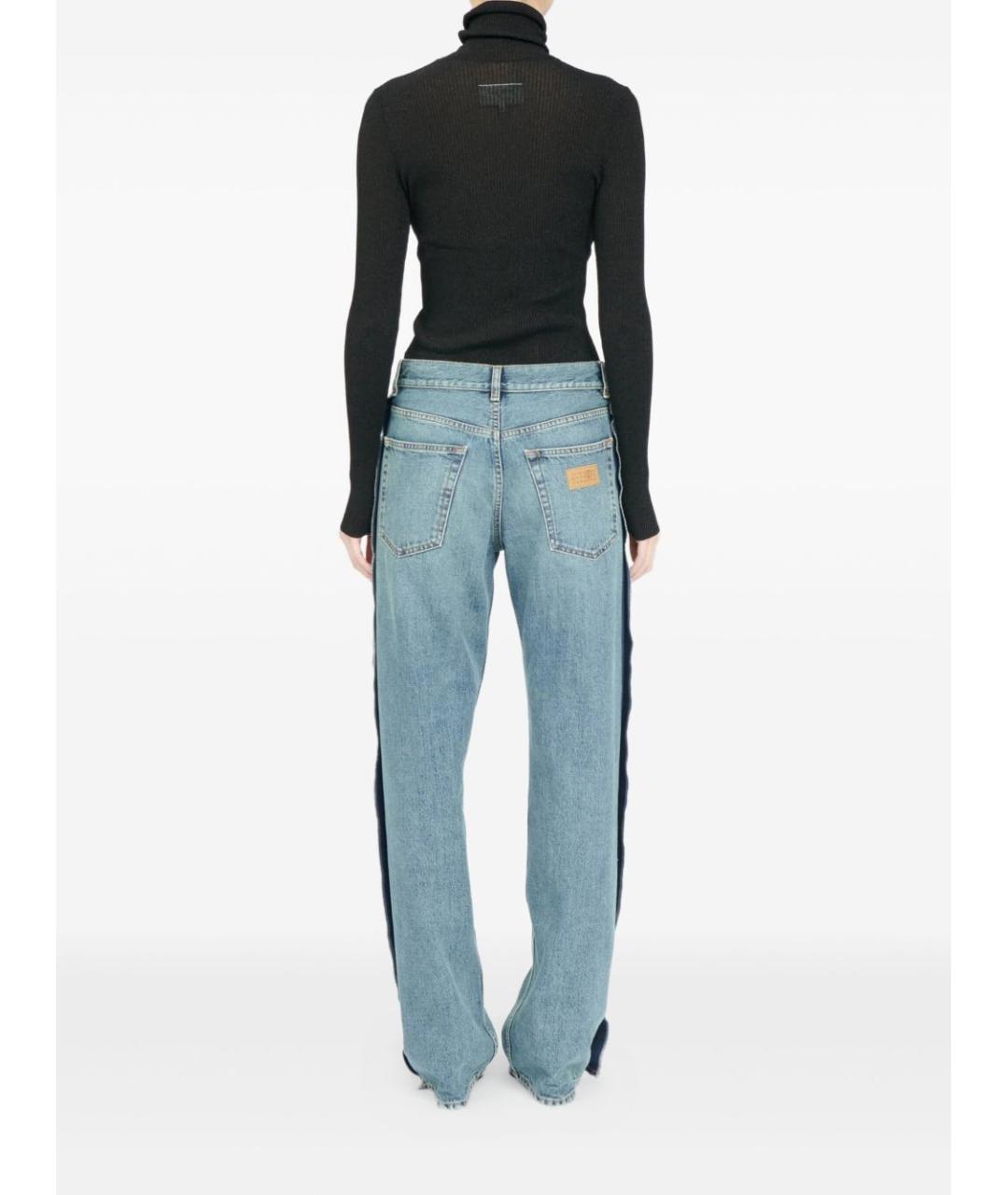 MM6 MAISON MARGIELA Голубые хлопковые прямые джинсы, фото 4
