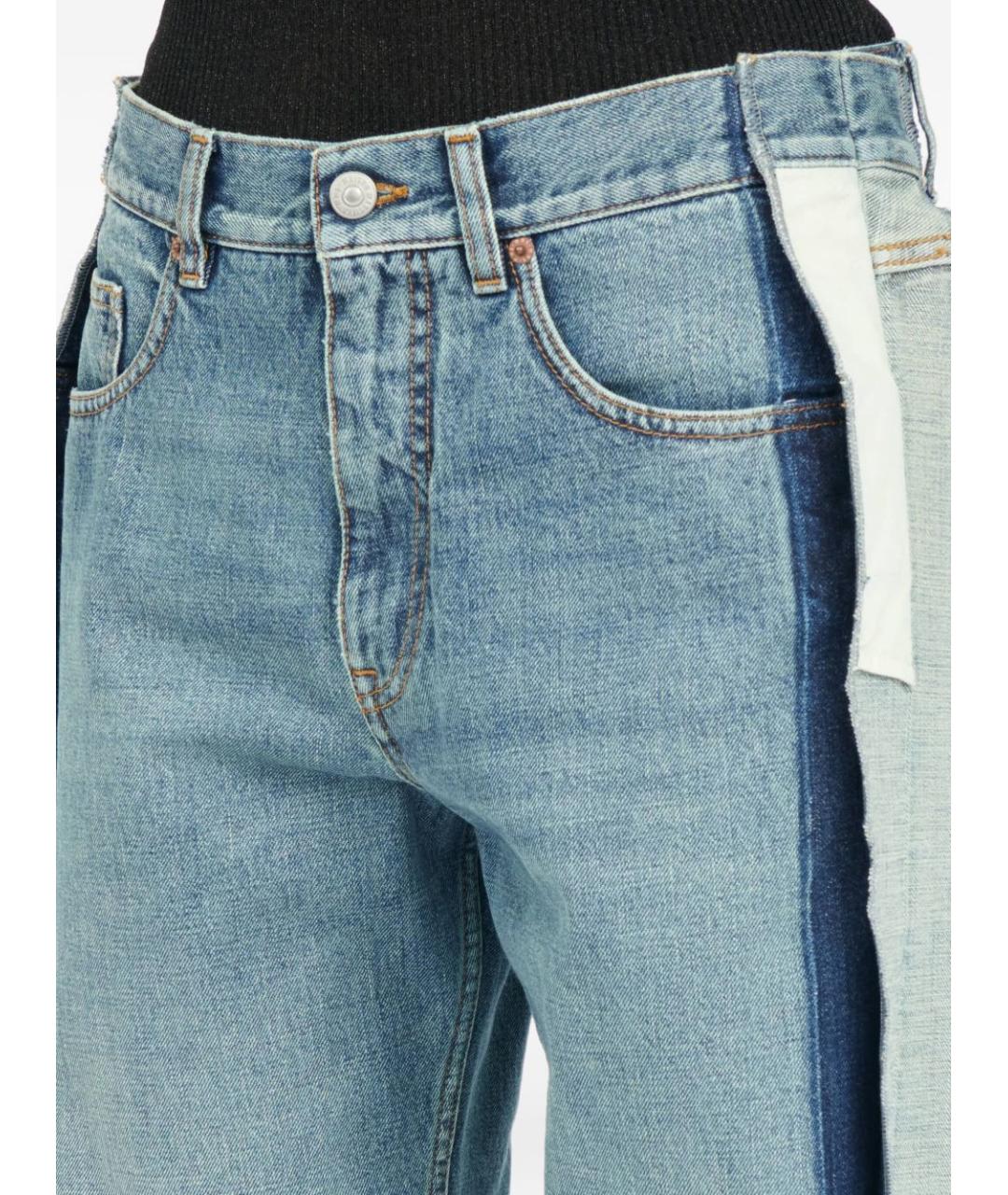 MM6 MAISON MARGIELA Голубые хлопковые прямые джинсы, фото 5