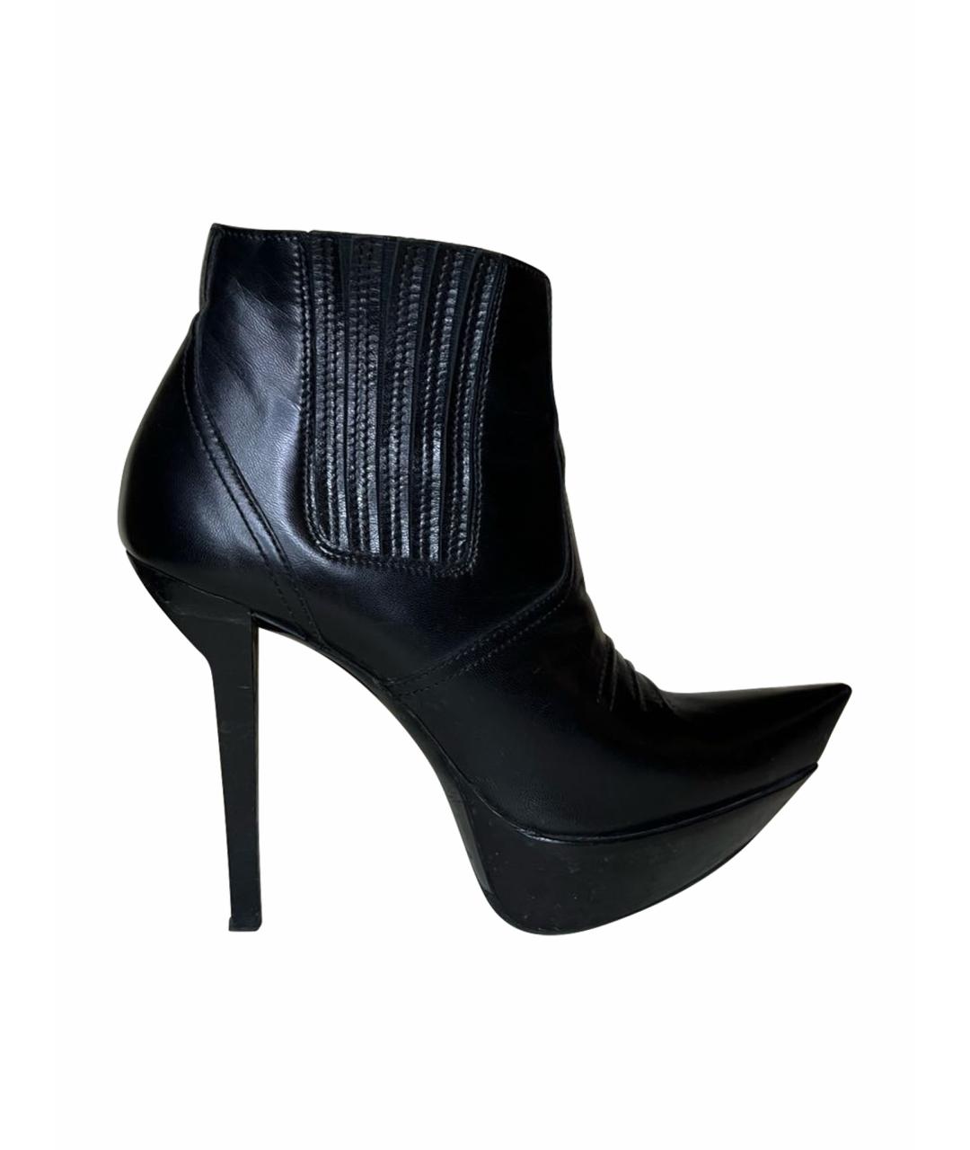 BALENCIAGA Черные кожаные ботильоны, фото 1