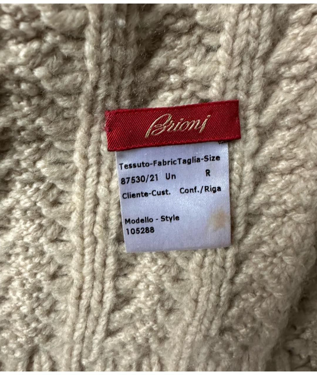 BRIONI Бежевый кашемировый шарф, фото 3