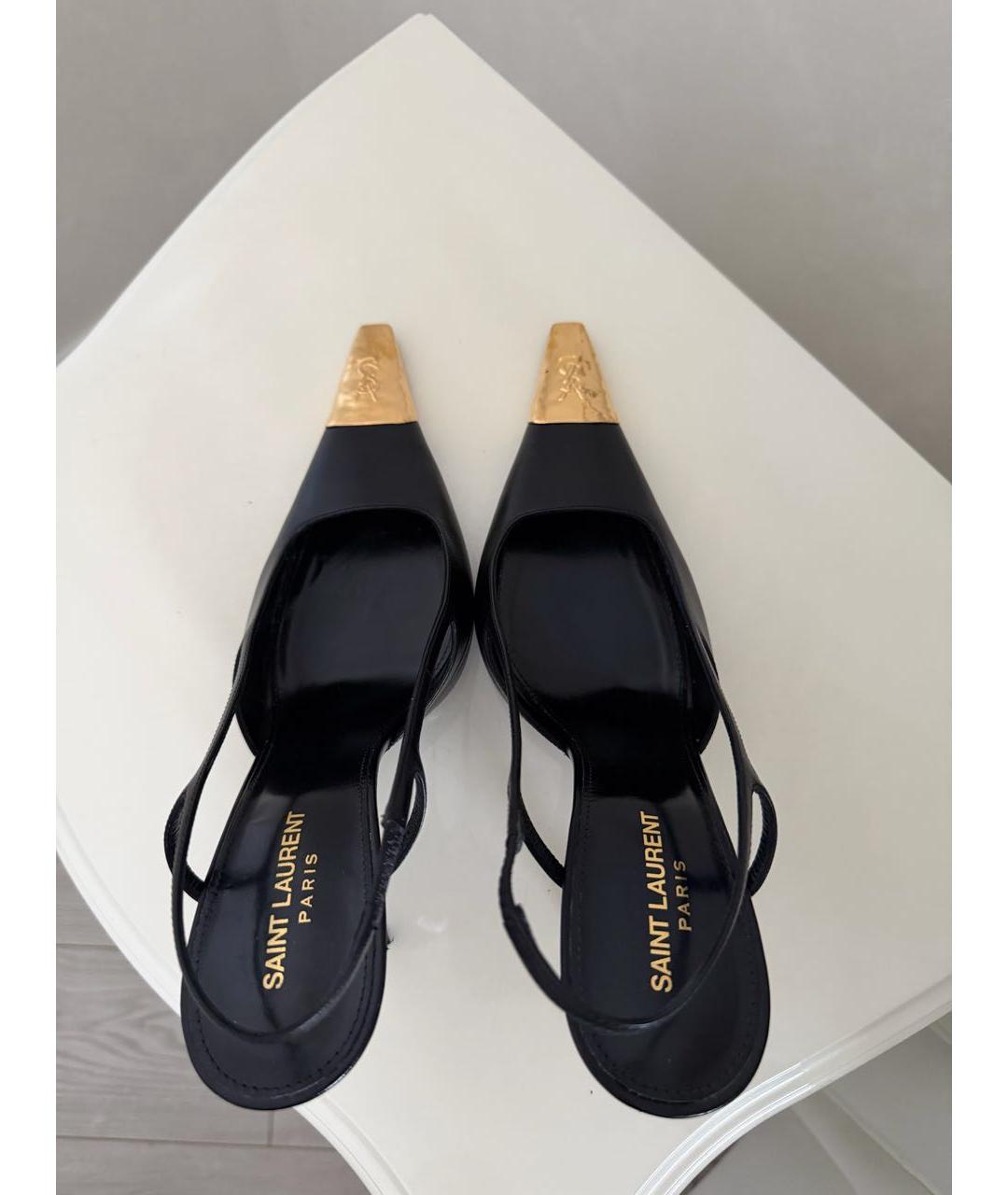 SAINT LAURENT Черные кожаные туфли, фото 3