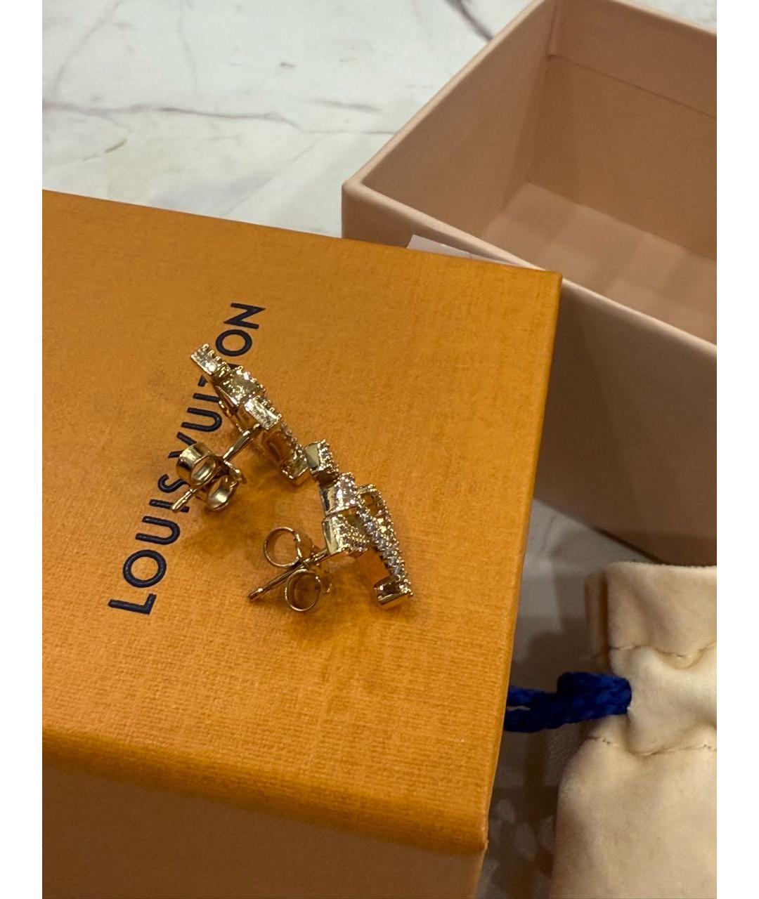 LOUIS VUITTON Золотые латунные серьги, фото 4
