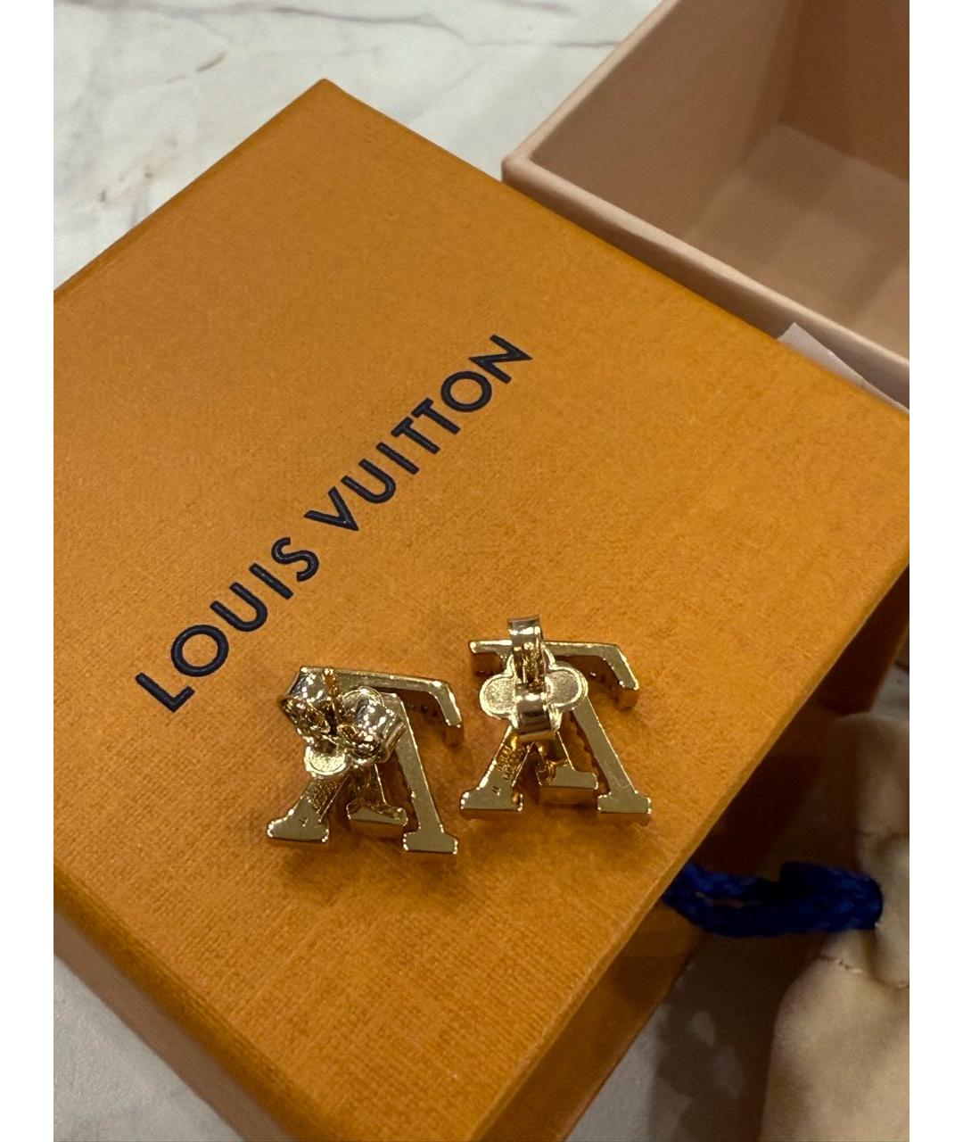 LOUIS VUITTON Золотые латунные серьги, фото 2