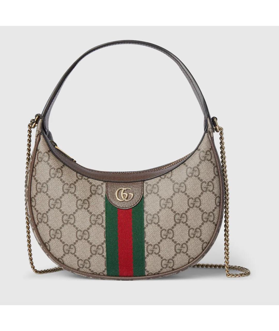 GUCCI Бежевая кожаная сумка с короткими ручками, фото 7