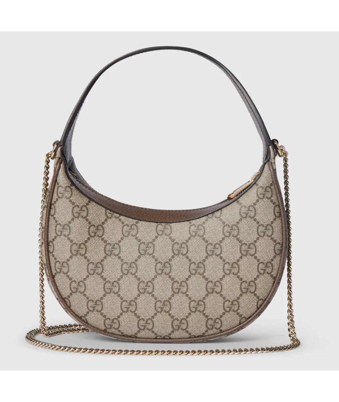 GUCCI Бежевая кожаная сумка с короткими ручками, фото 6