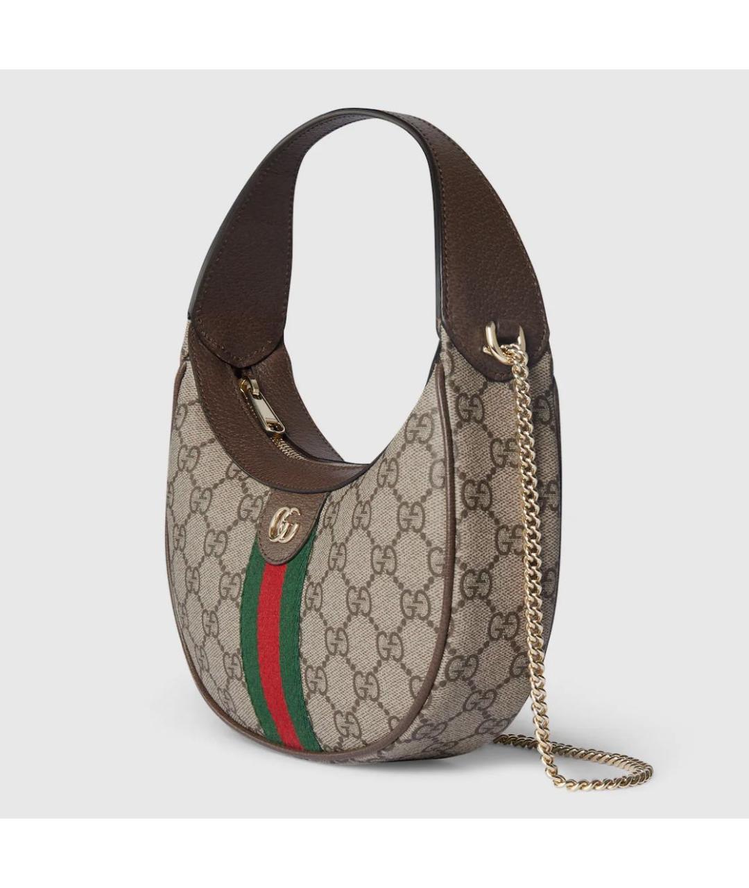 GUCCI Бежевая кожаная сумка с короткими ручками, фото 2