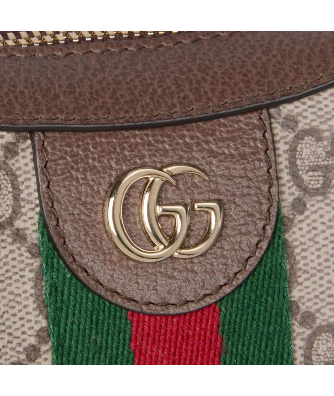 GUCCI Бежевая кожаная сумка с короткими ручками, фото 5