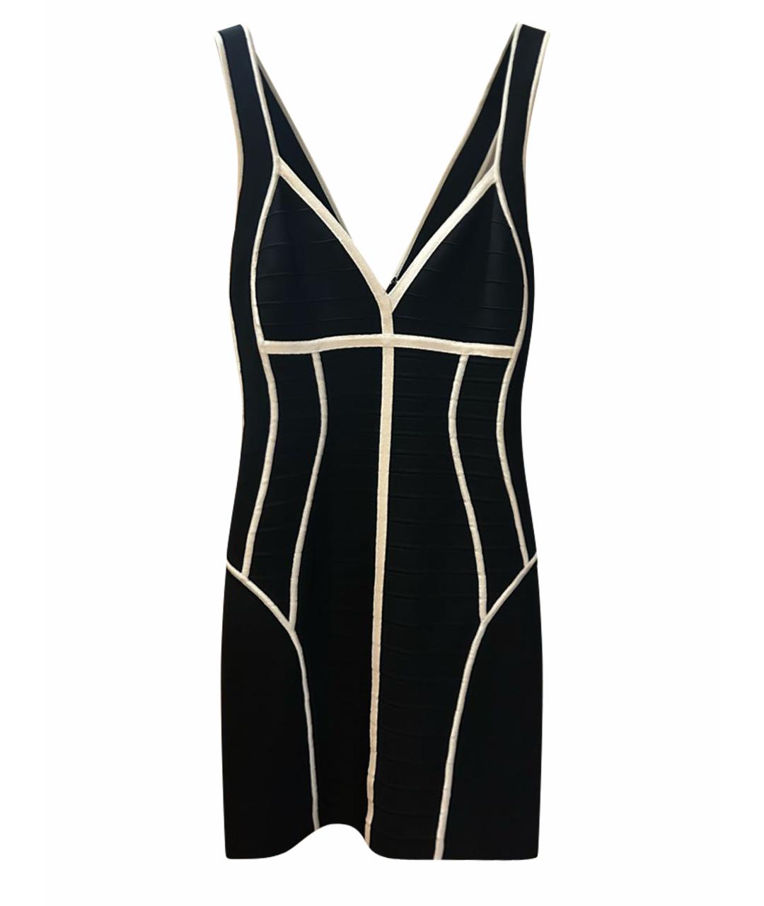 HERVE LEGER Черное вискозное коктейльное платье, фото 1