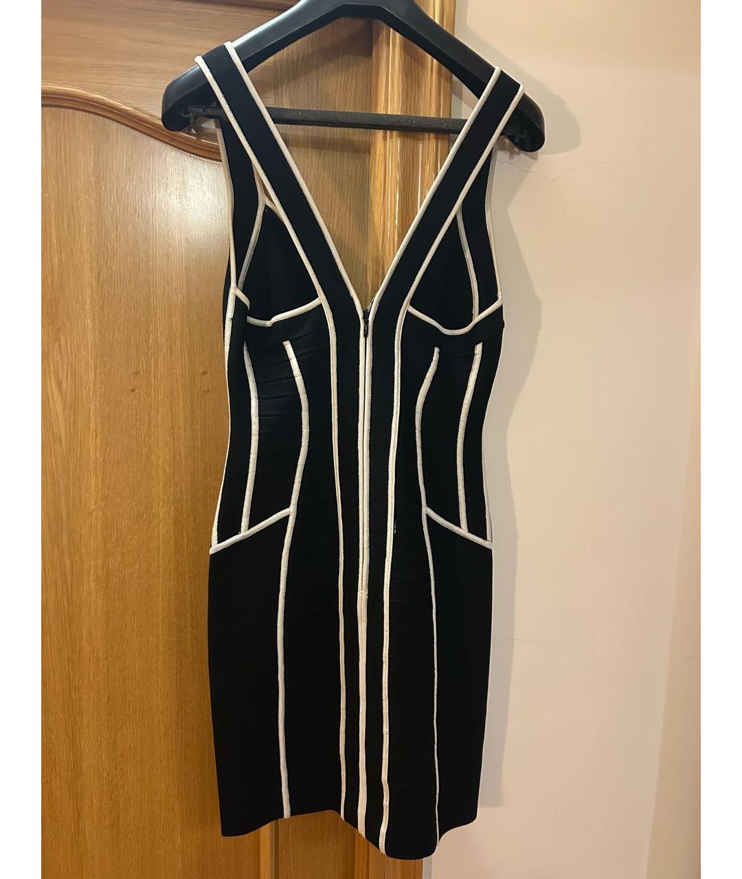 HERVE LEGER Черное вискозное коктейльное платье, фото 2