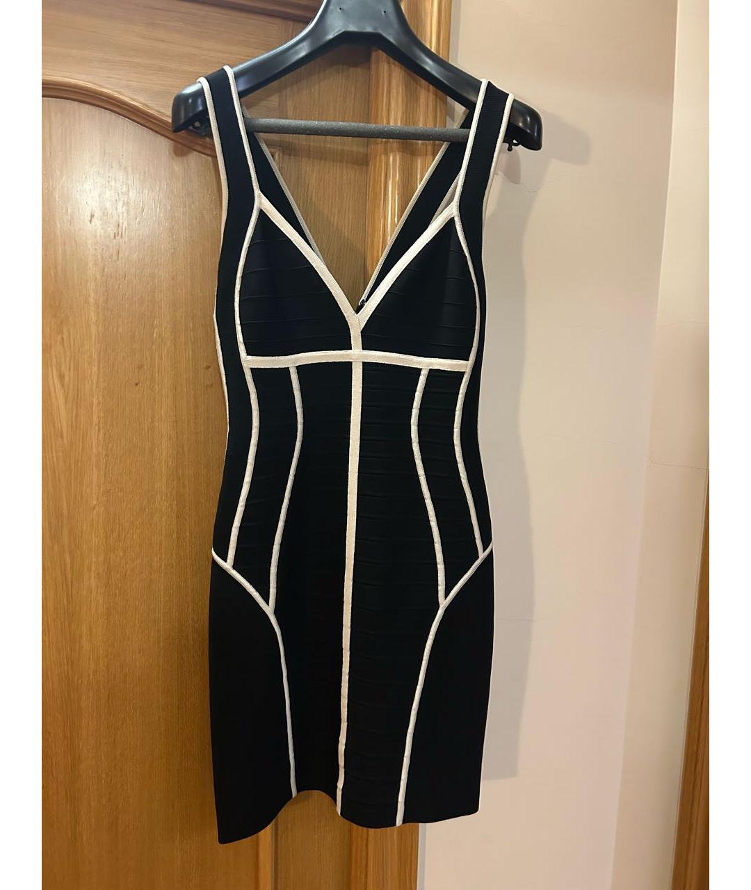 HERVE LEGER Черное вискозное коктейльное платье, фото 5