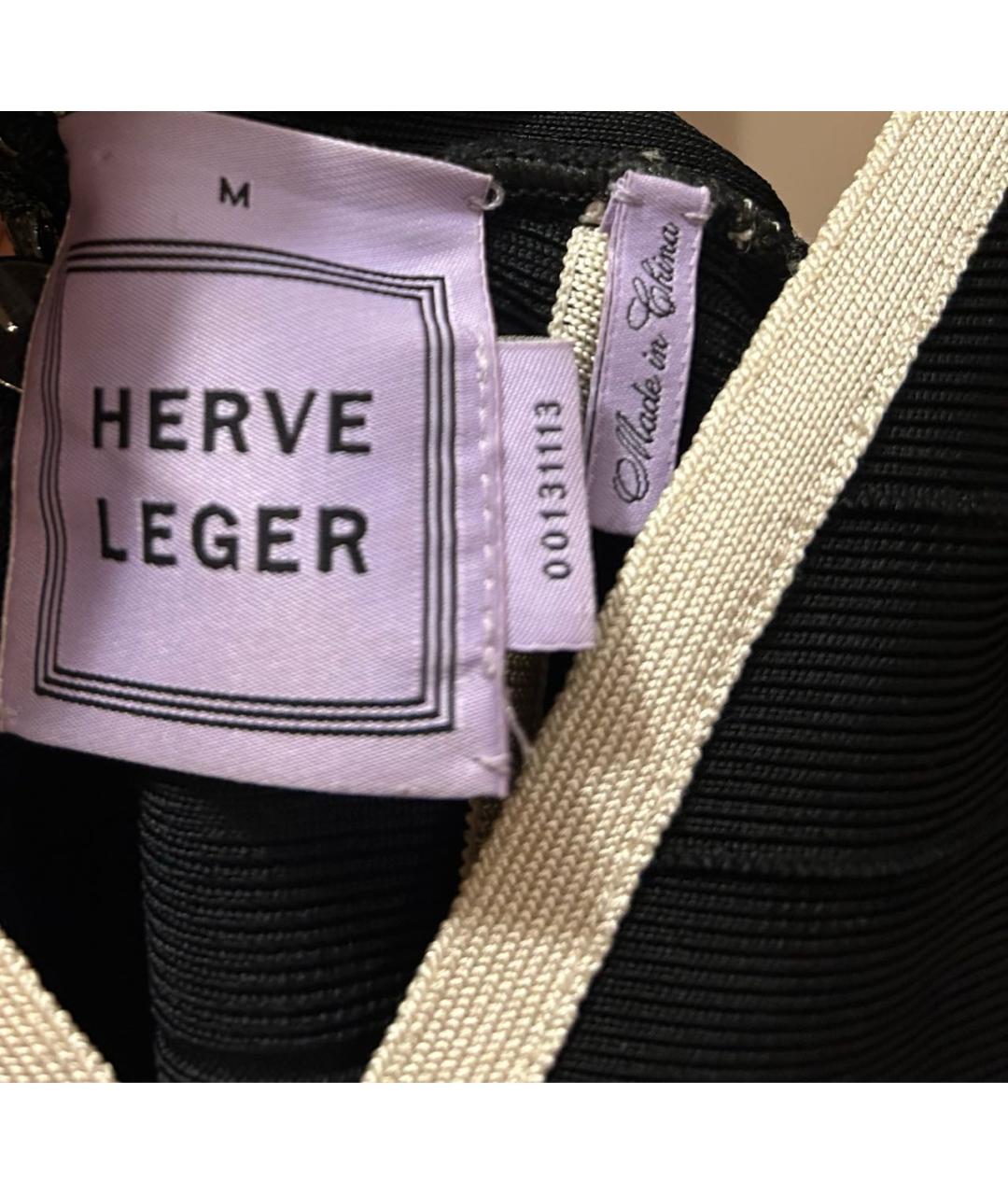 HERVE LEGER Черное вискозное коктейльное платье, фото 3