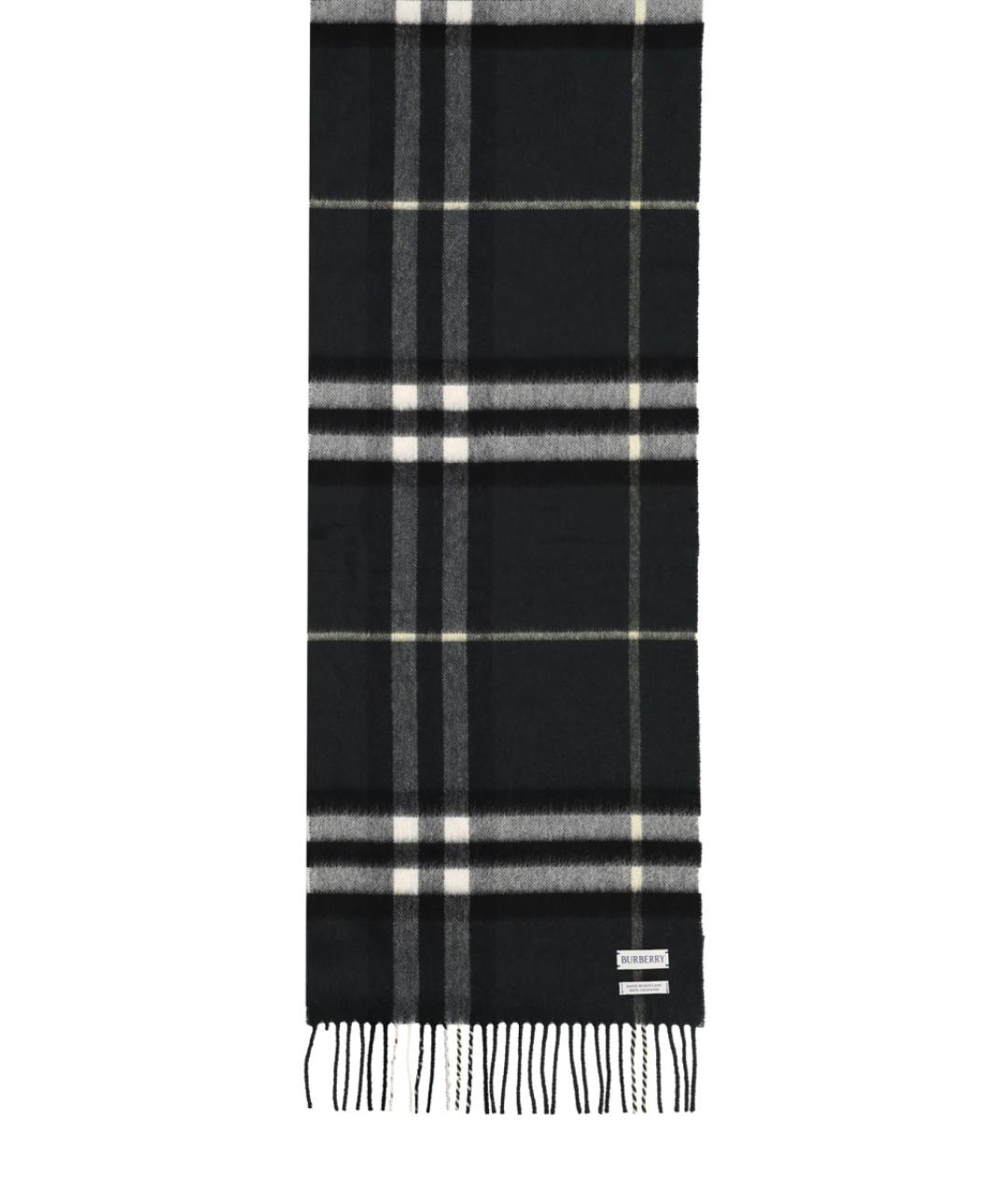 BURBERRY Черный кашемировый шарф, фото 2