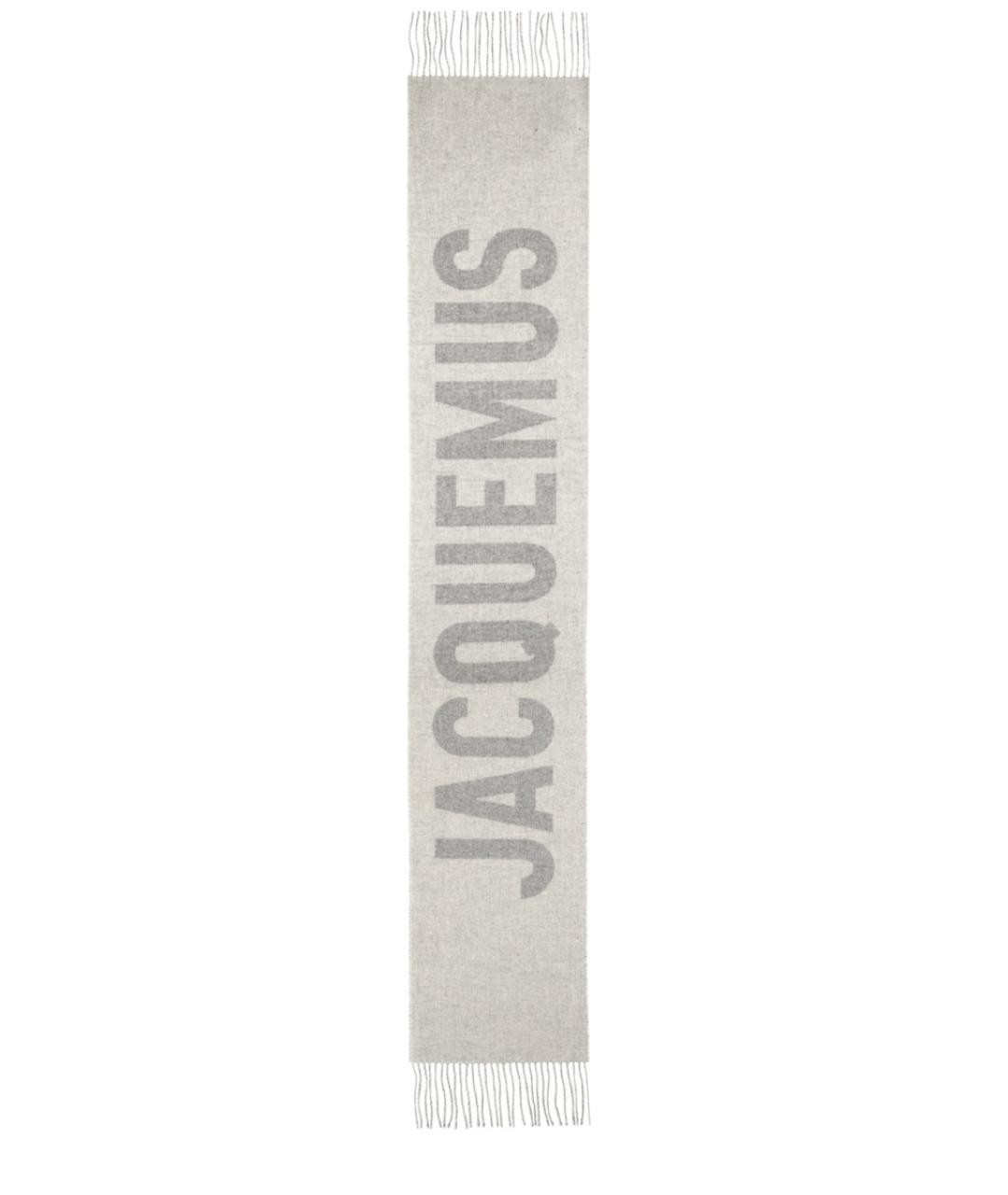 JACQUEMUS Серый шерстяной шарф, фото 2