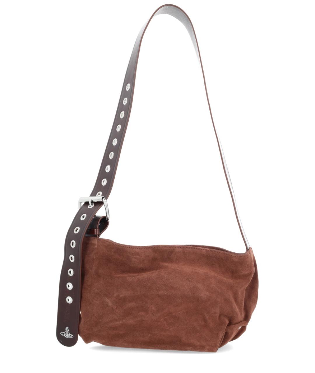 VIVIENNE WESTWOOD Коричневая замшевая сумка через плечо, фото 1