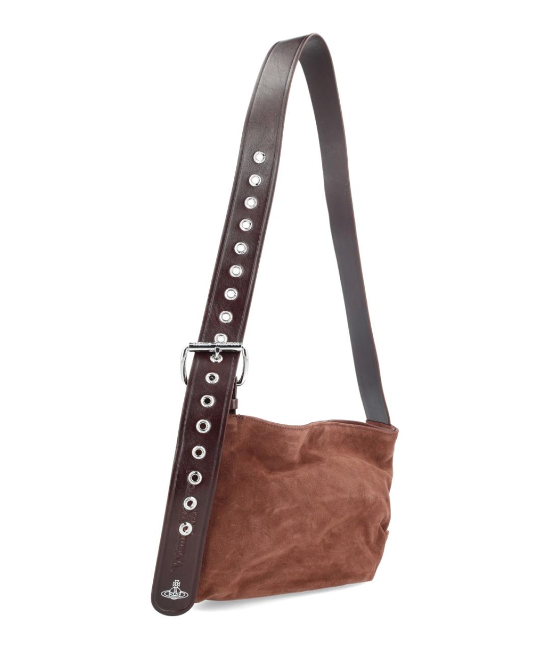 VIVIENNE WESTWOOD Коричневая замшевая сумка через плечо, фото 2