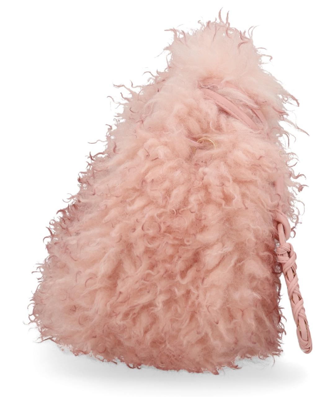 GANNI Розовая синтетическая сумка с короткими ручками, фото 2