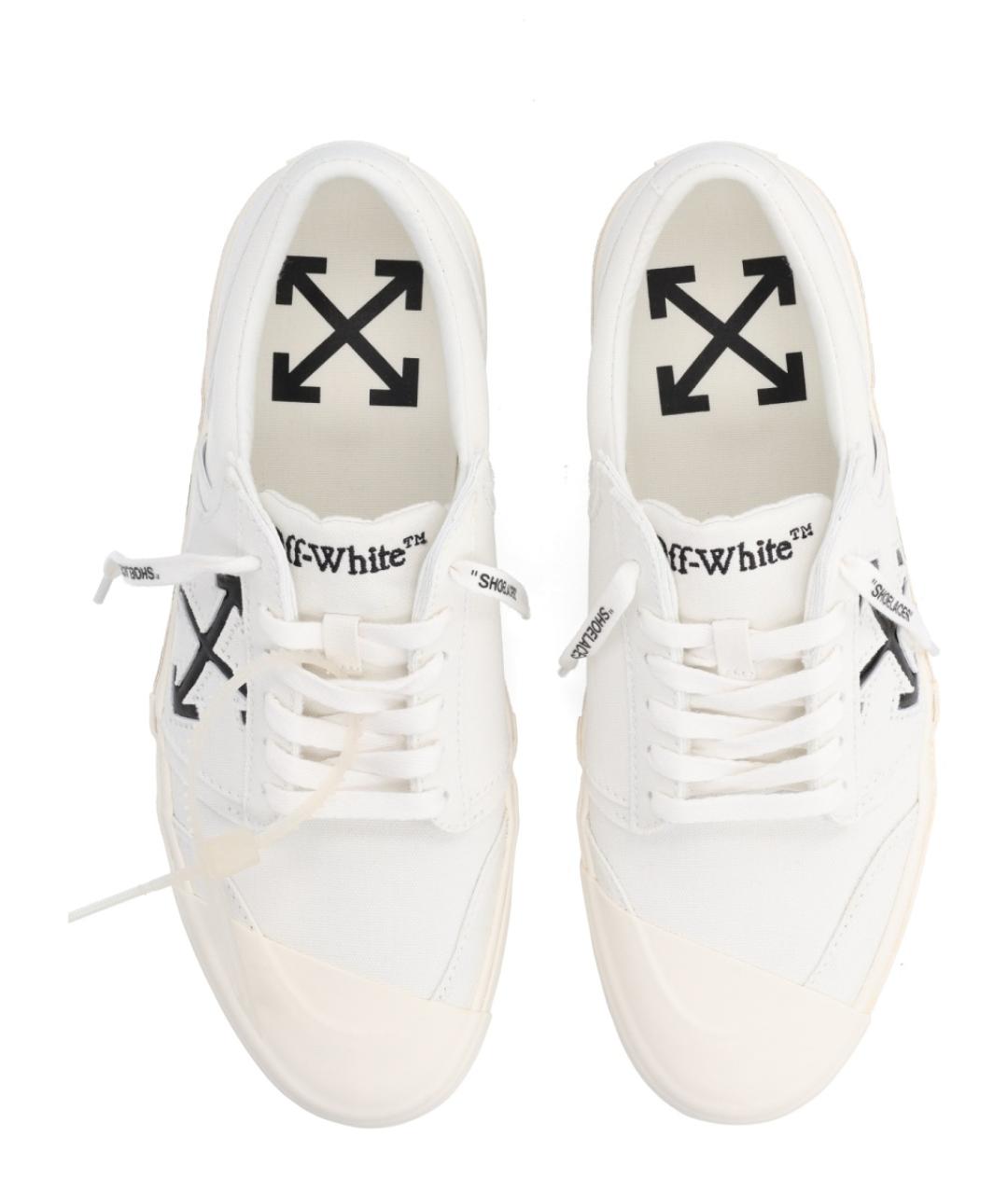 OFF-WHITE Белые текстильные низкие кроссовки / кеды, фото 3