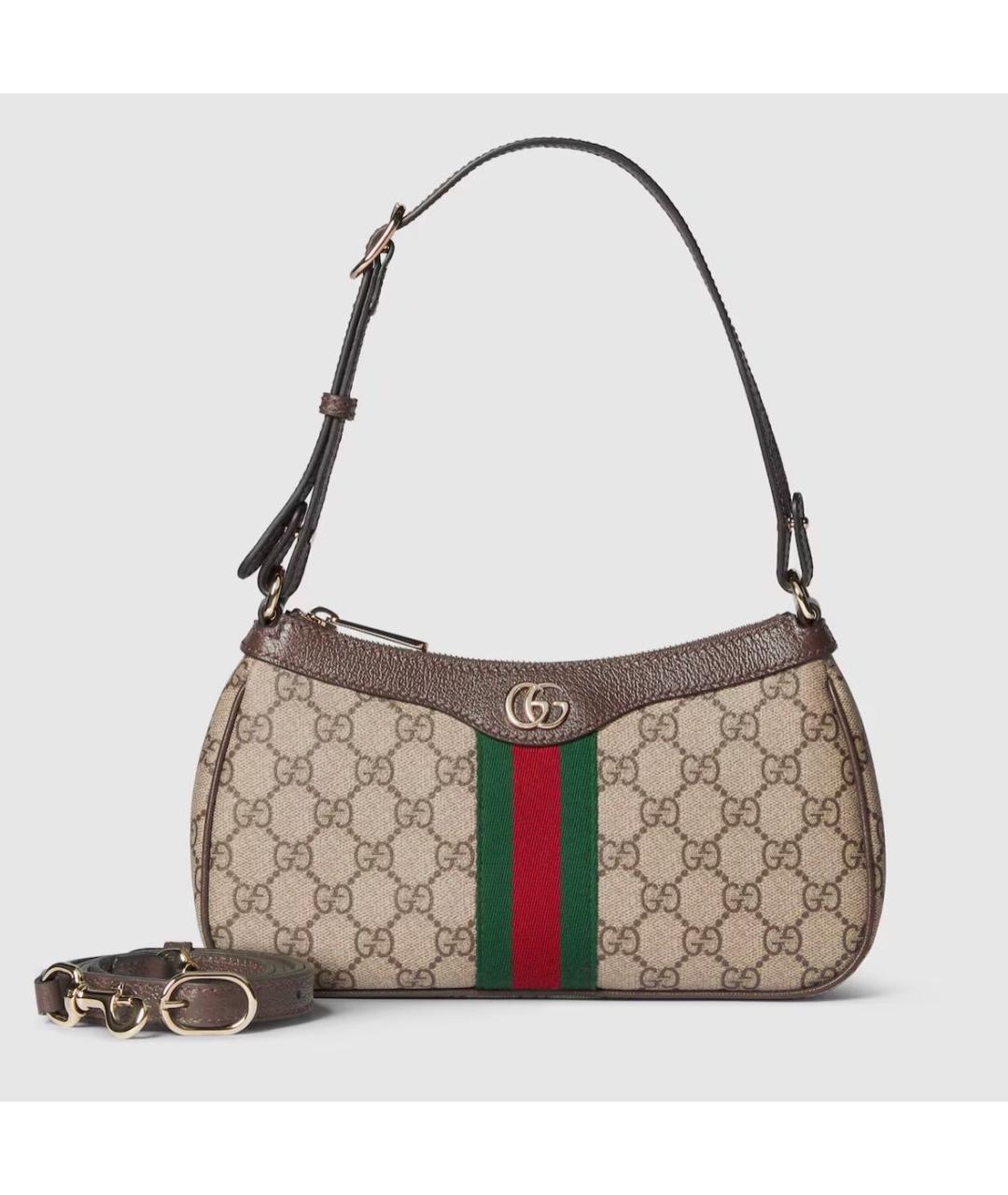 GUCCI Бежевая кожаная сумка через плечо, фото 6