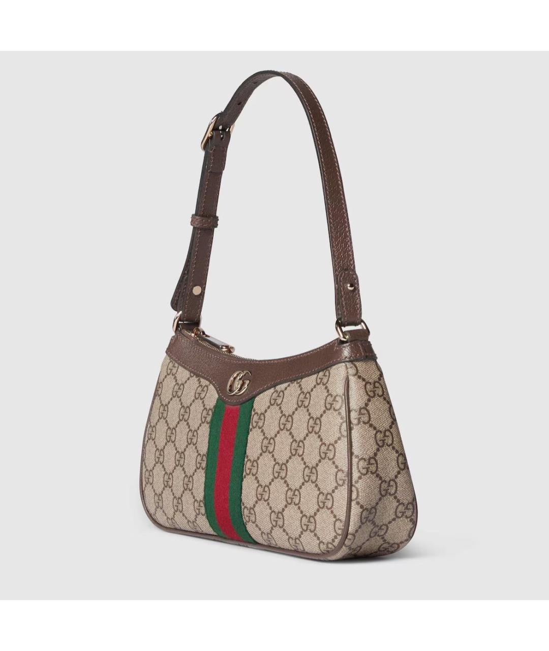 GUCCI Бежевая кожаная сумка через плечо, фото 2