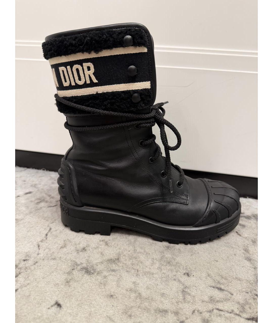 CHRISTIAN DIOR Черные кожаные ботинки, фото 7