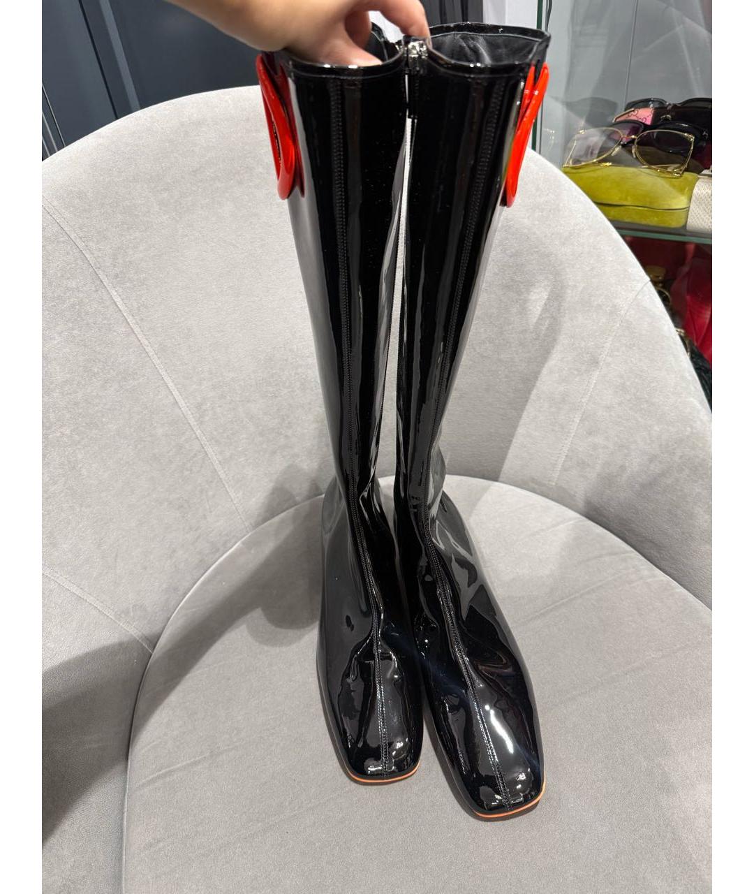 CHRISTIAN DIOR Черные кожаные сапоги, фото 3