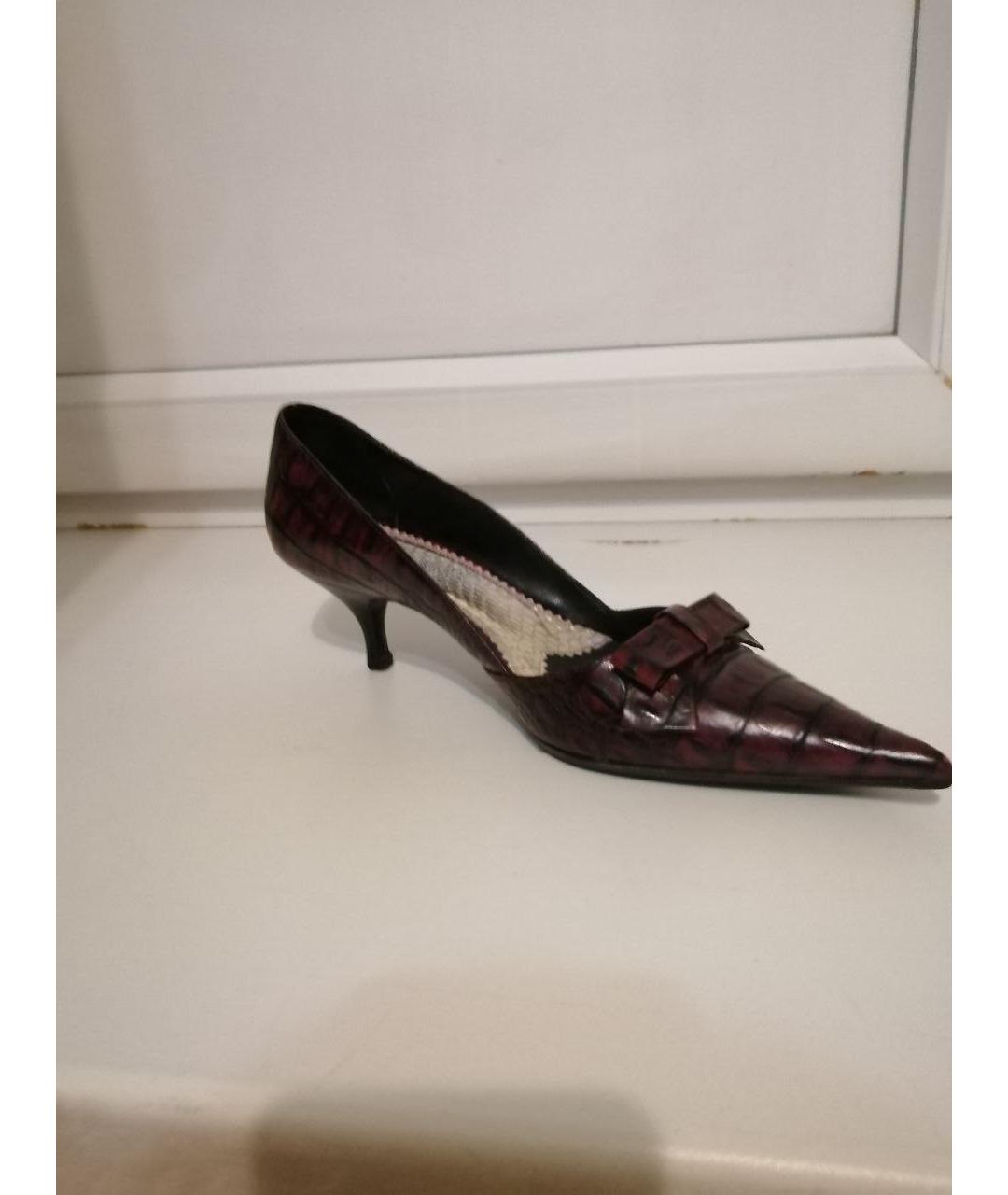 HUGO BOSS Бордовые кожаные туфли, фото 2