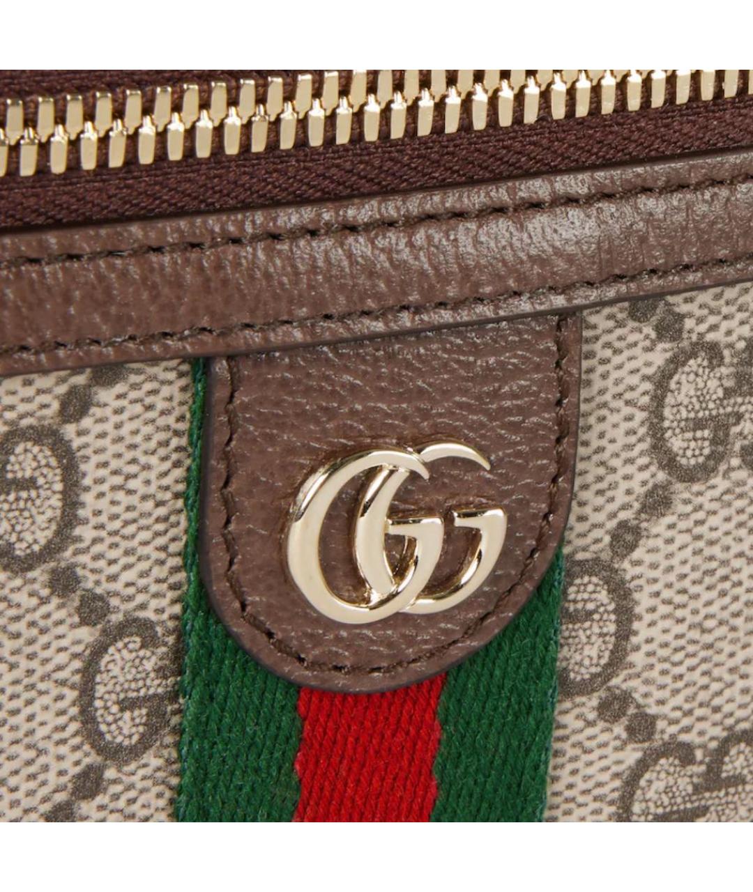 GUCCI Бежевая кожаная сумка через плечо, фото 4