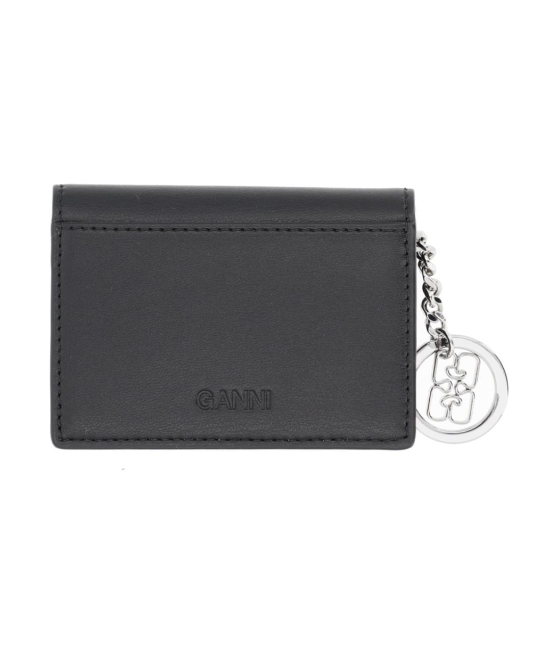 GANNI Черный кожаный кошелек, фото 2