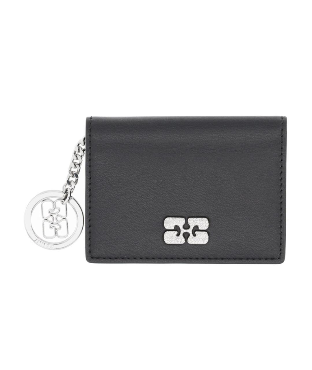 GANNI Черный кожаный кошелек, фото 1