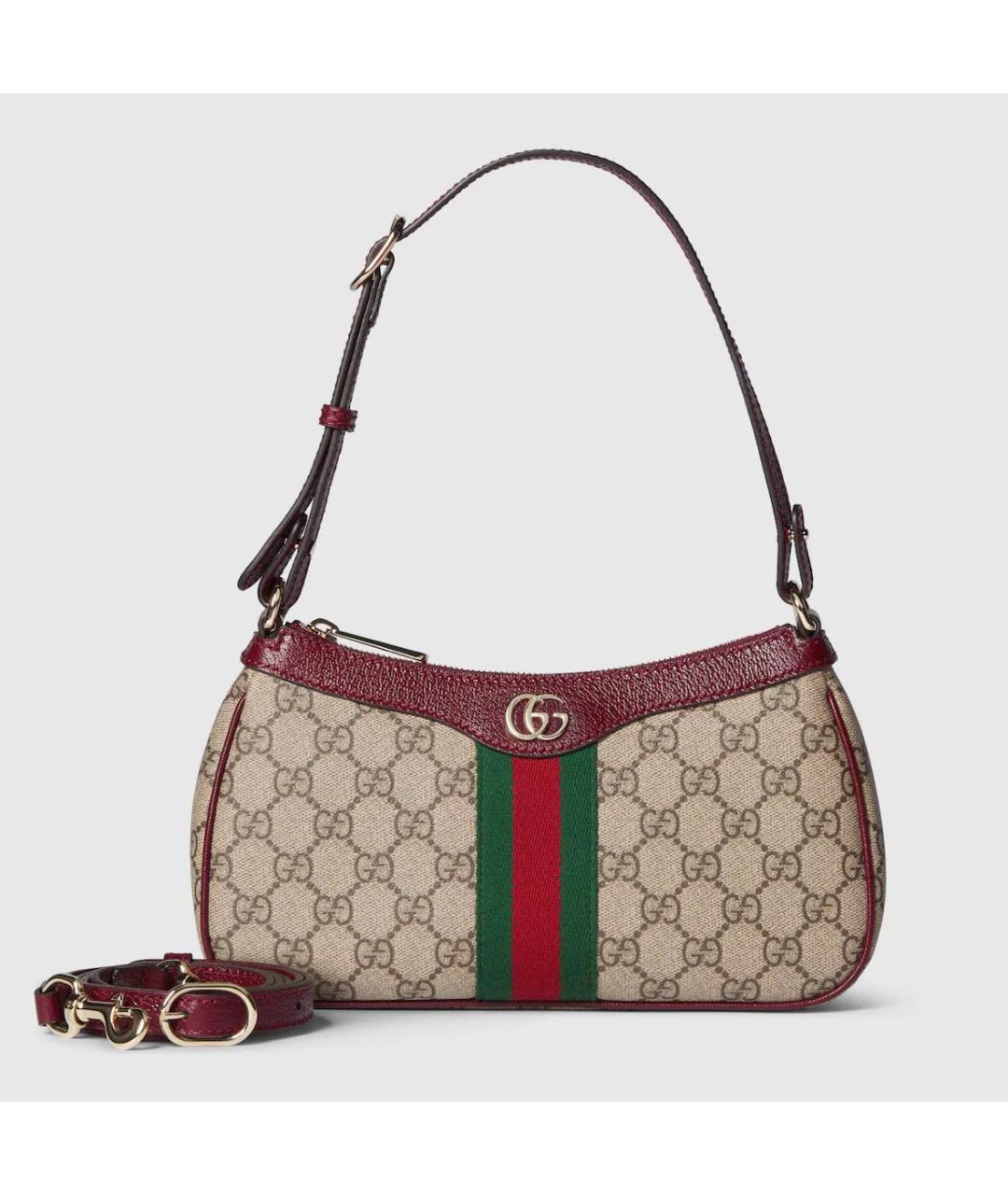 GUCCI Бежевая кожаная сумка через плечо, фото 6