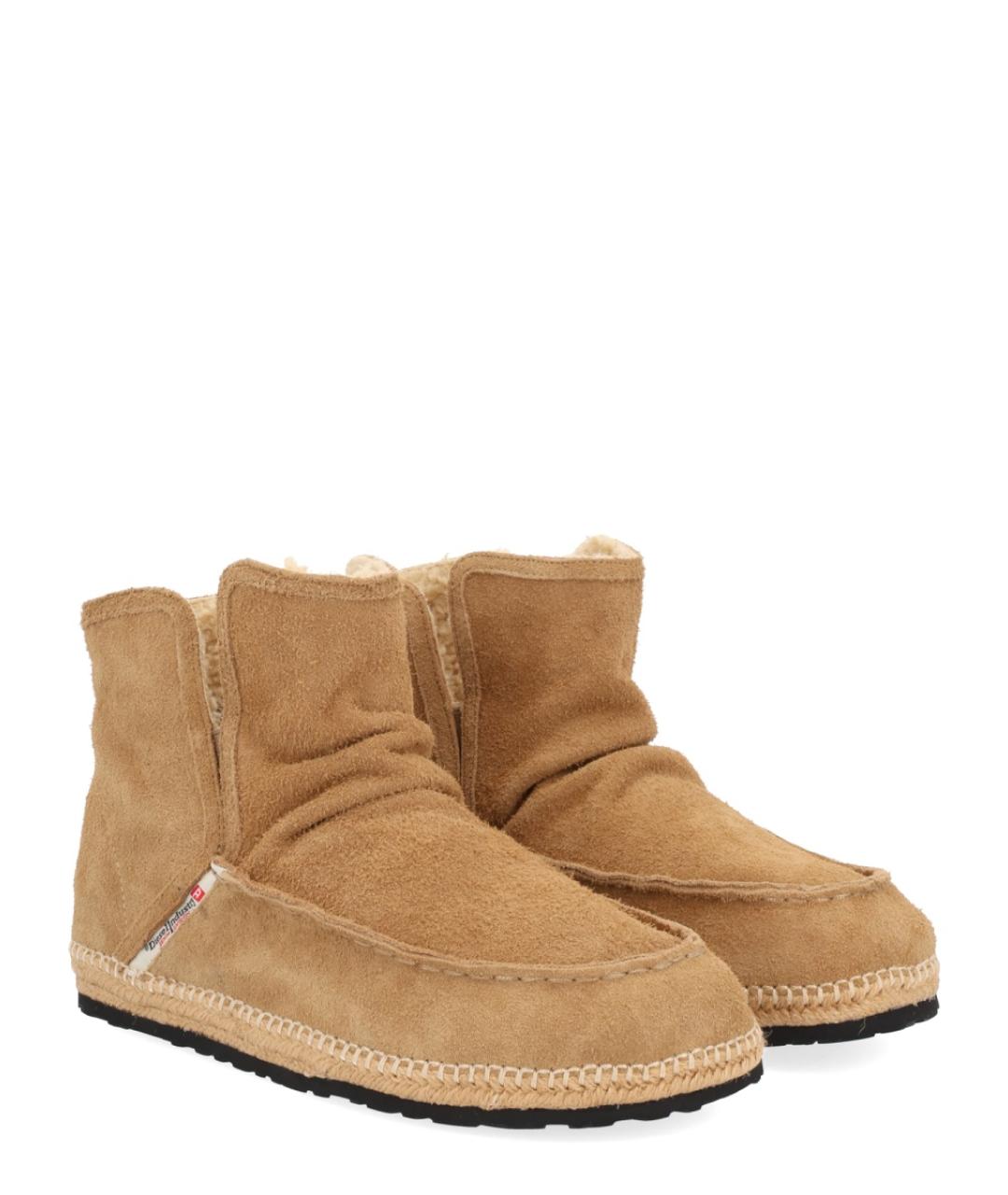 DIESEL Бежевые кожаные высокие ботинки, фото 2