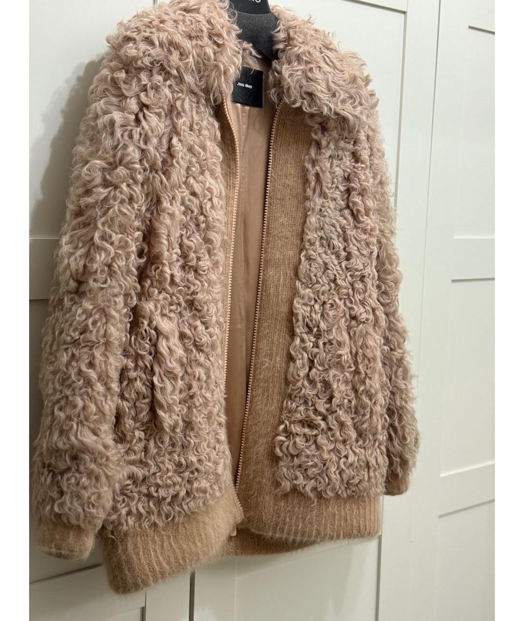 MIU MIU Бежевая меховая шуба, фото 3
