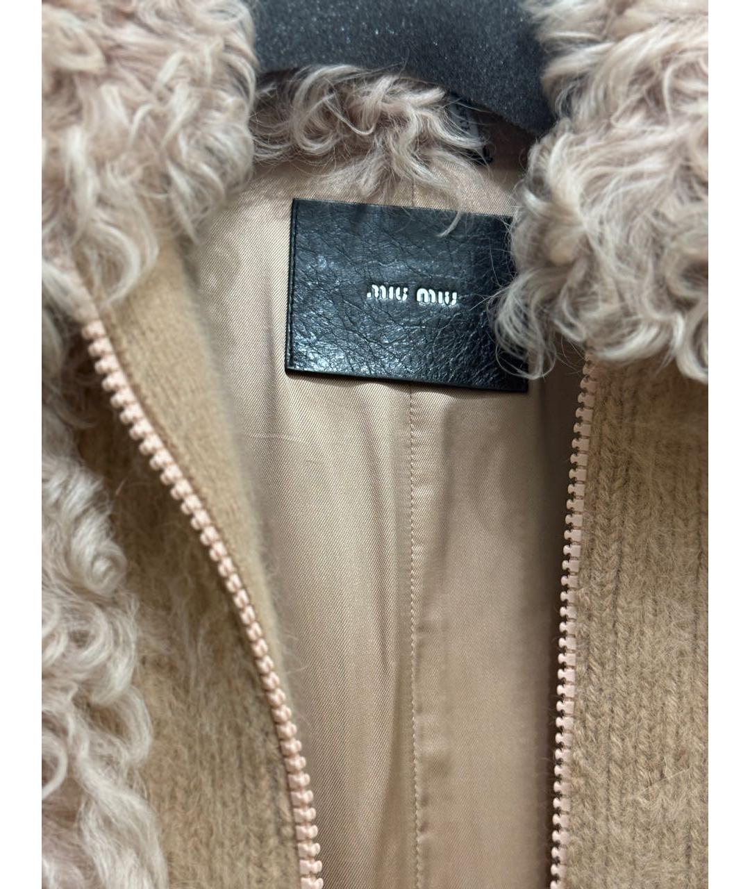 MIU MIU Бежевая меховая шуба, фото 7
