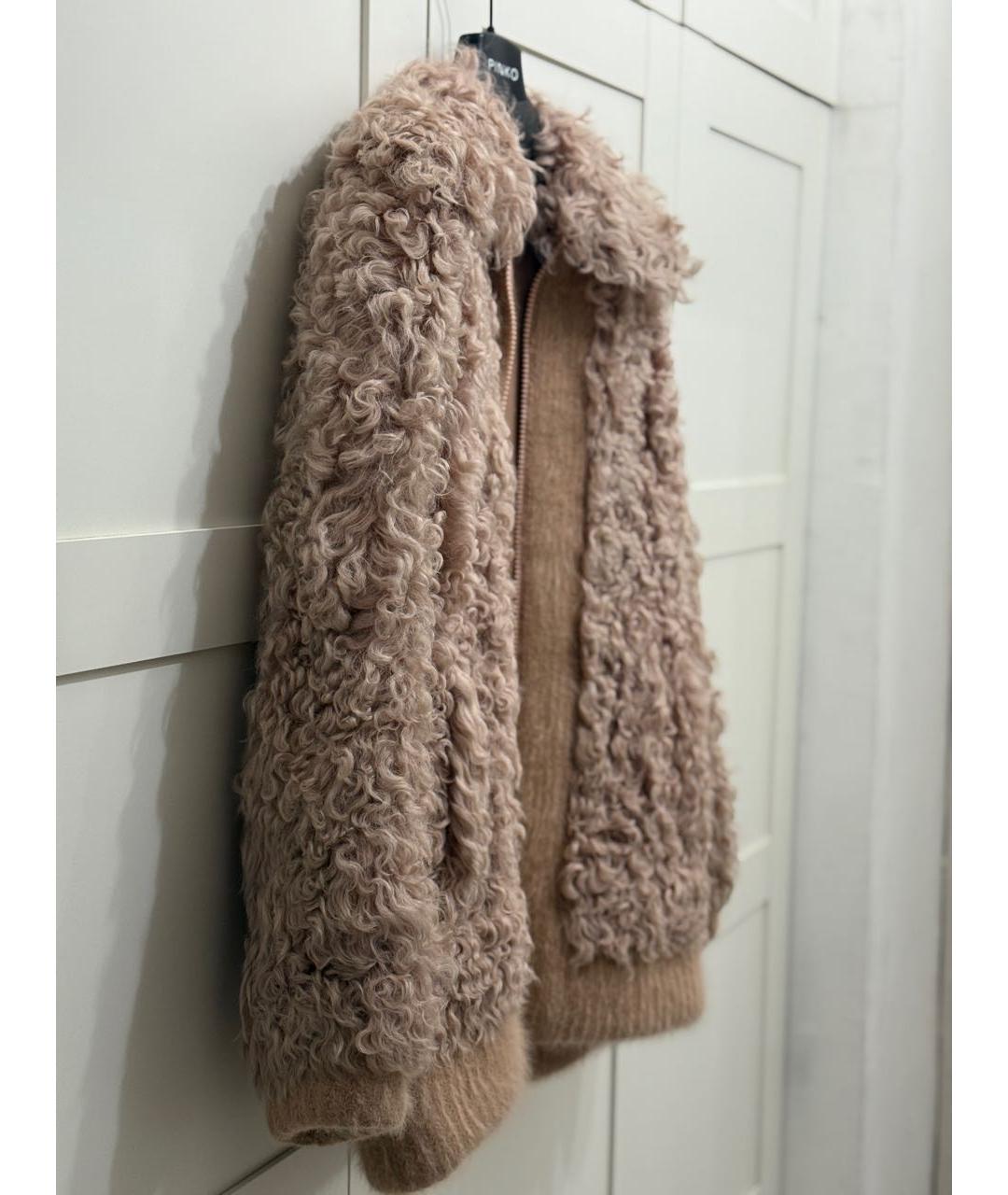 MIU MIU Бежевая меховая шуба, фото 4