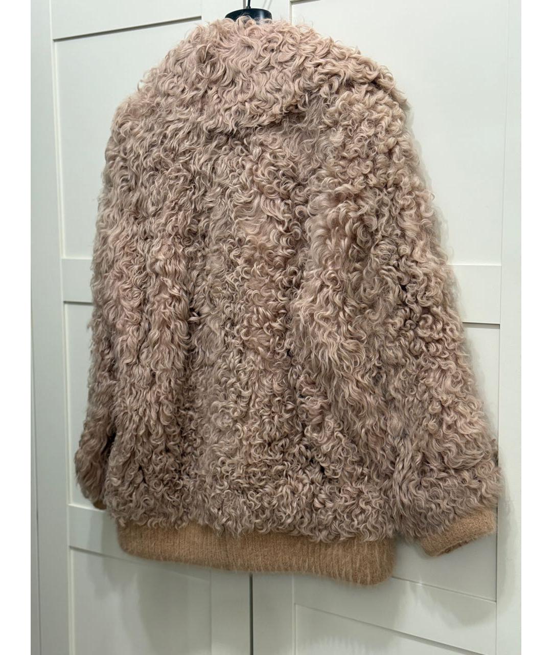 MIU MIU Бежевая меховая шуба, фото 5
