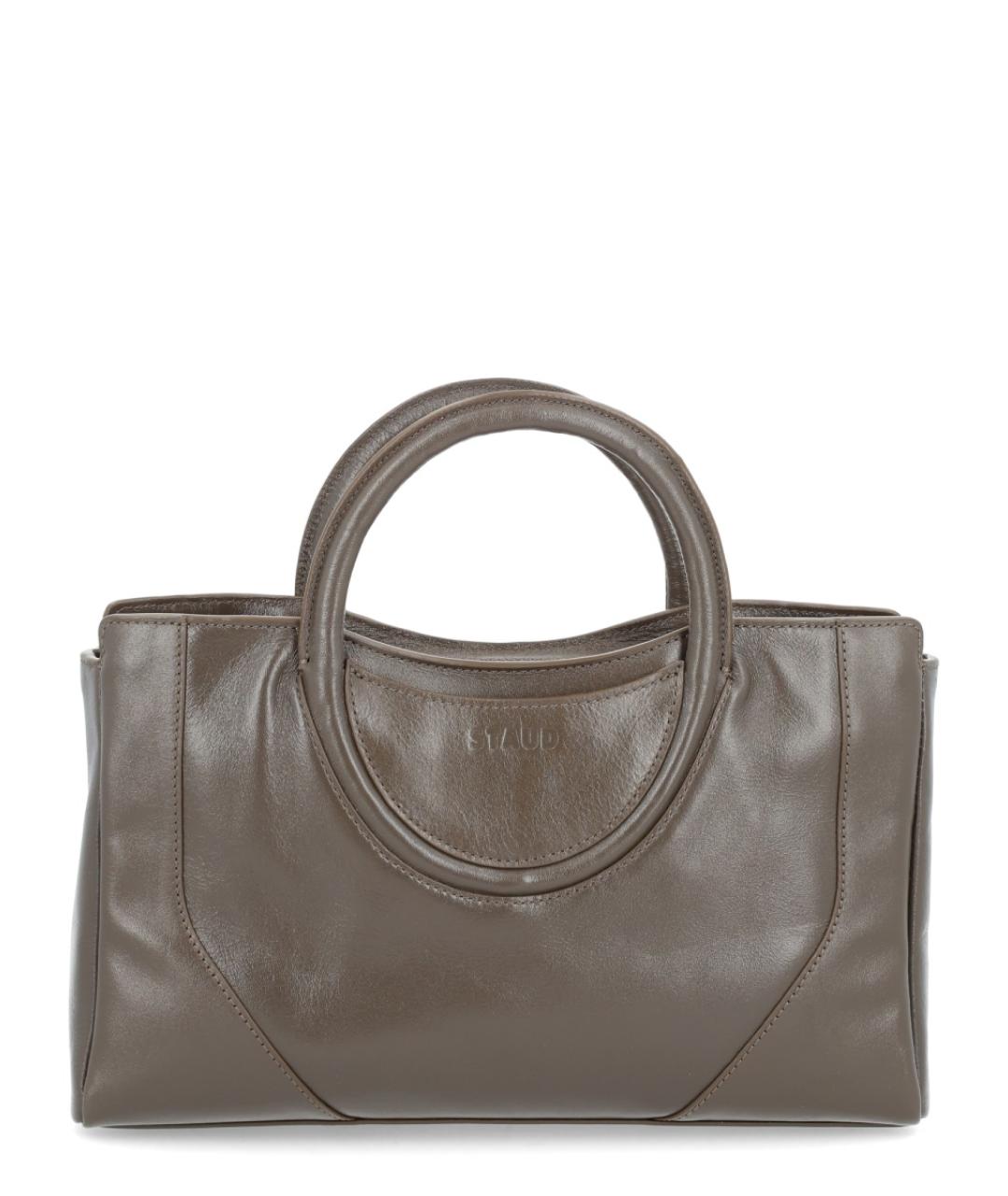 STAUD Коричневая кожаная сумка тоут, фото 1