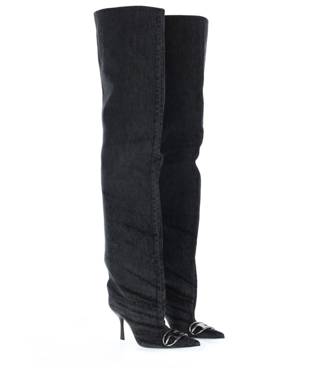 DIESEL Черные текстильные ботфорты, фото 2