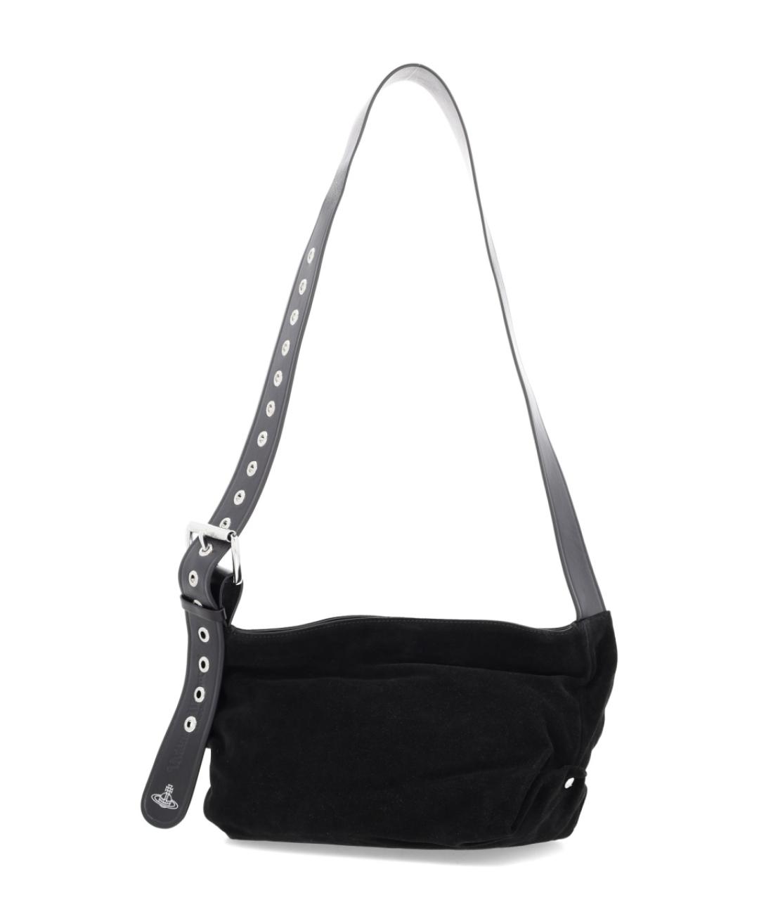 VIVIENNE WESTWOOD Черная кожаная сумка через плечо, фото 1