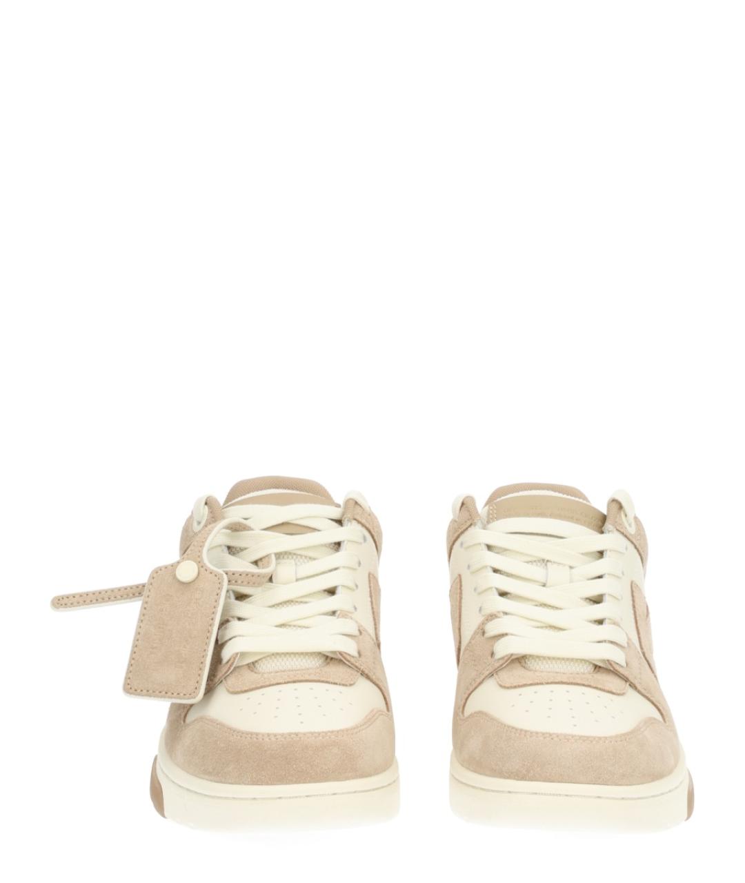 OFF-WHITE Бежевые синтетические низкие кроссовки / кеды, фото 3