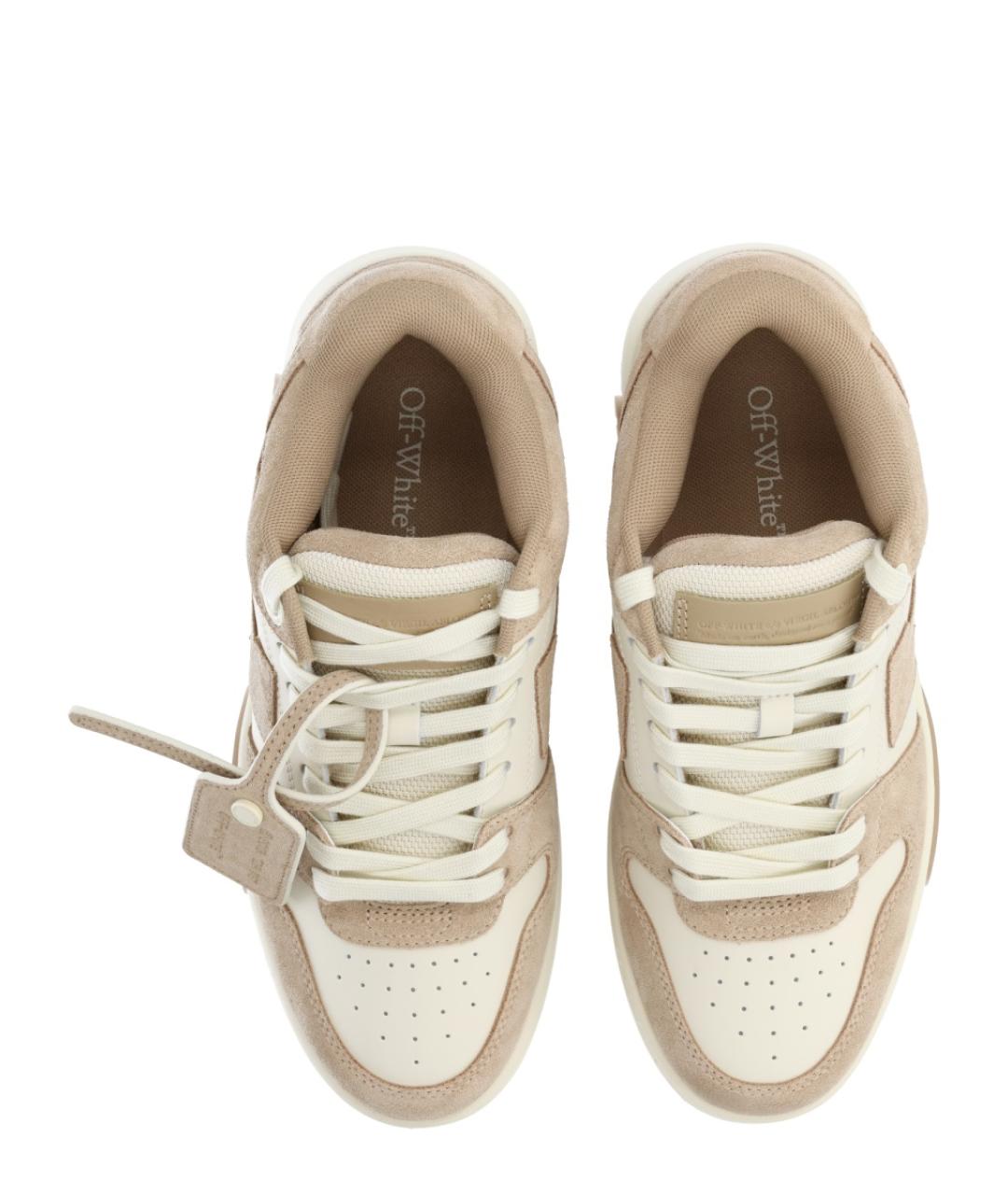 OFF-WHITE Бежевые синтетические низкие кроссовки / кеды, фото 5