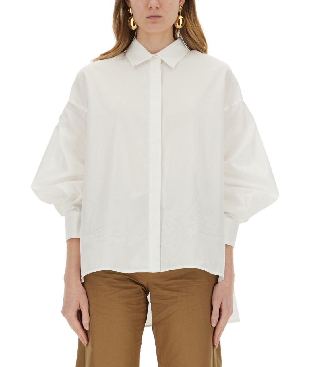 'S MAX MARA Белая хлопковая рубашка, фото 5