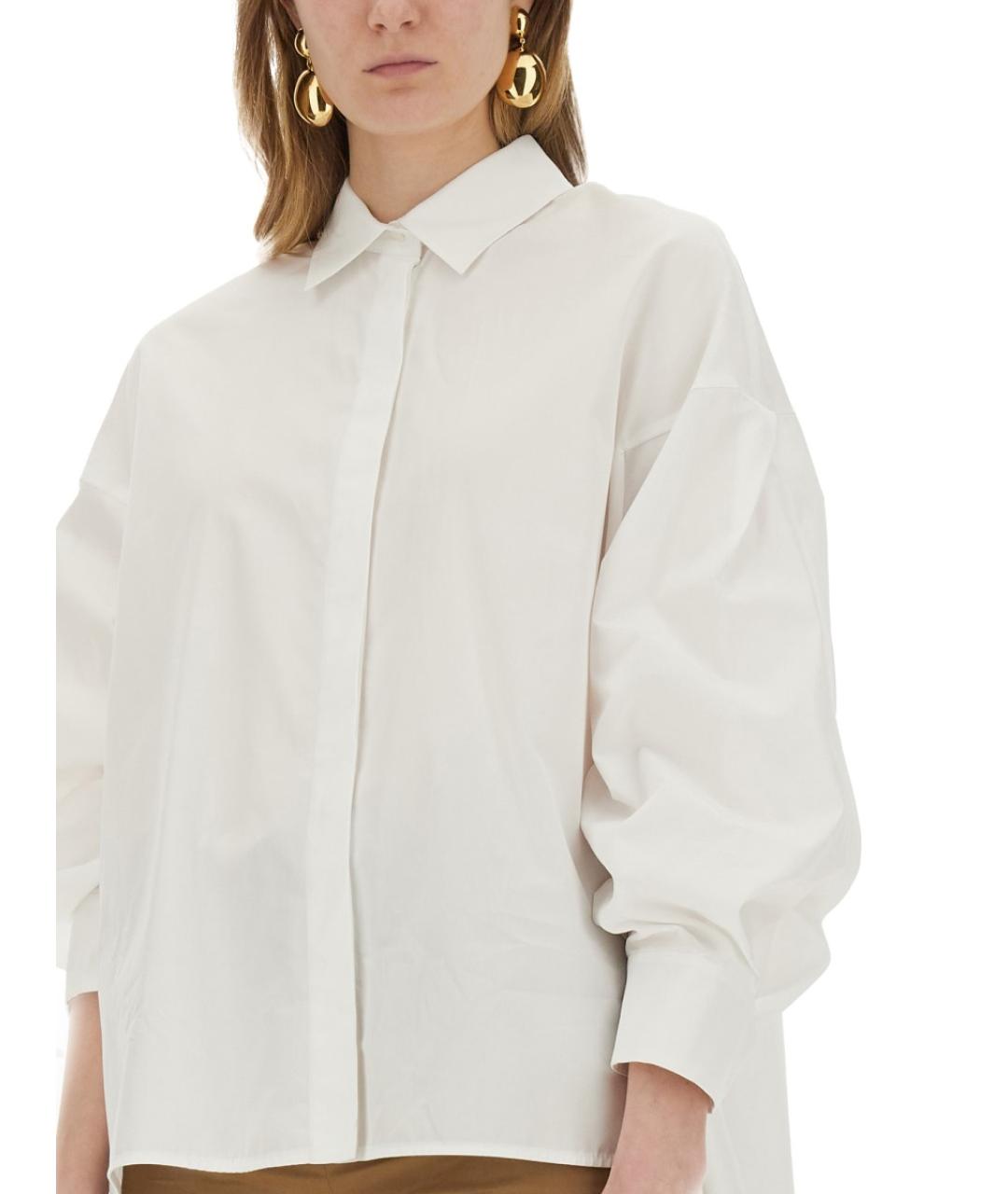 'S MAX MARA Белая хлопковая рубашка, фото 4