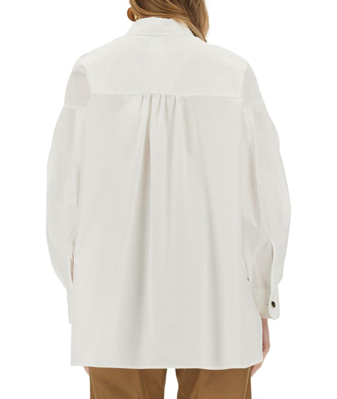 'S MAX MARA Белая хлопковая рубашка, фото 3