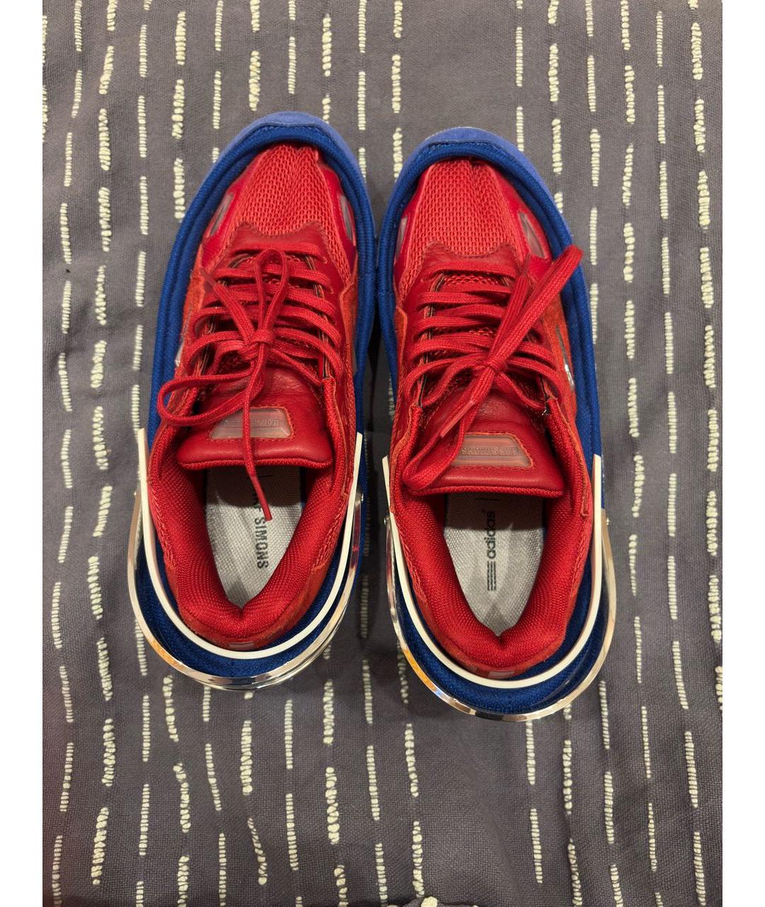 ADIDAS X RAF SIMONS Красные текстильные низкие кроссовки / кеды, фото 3