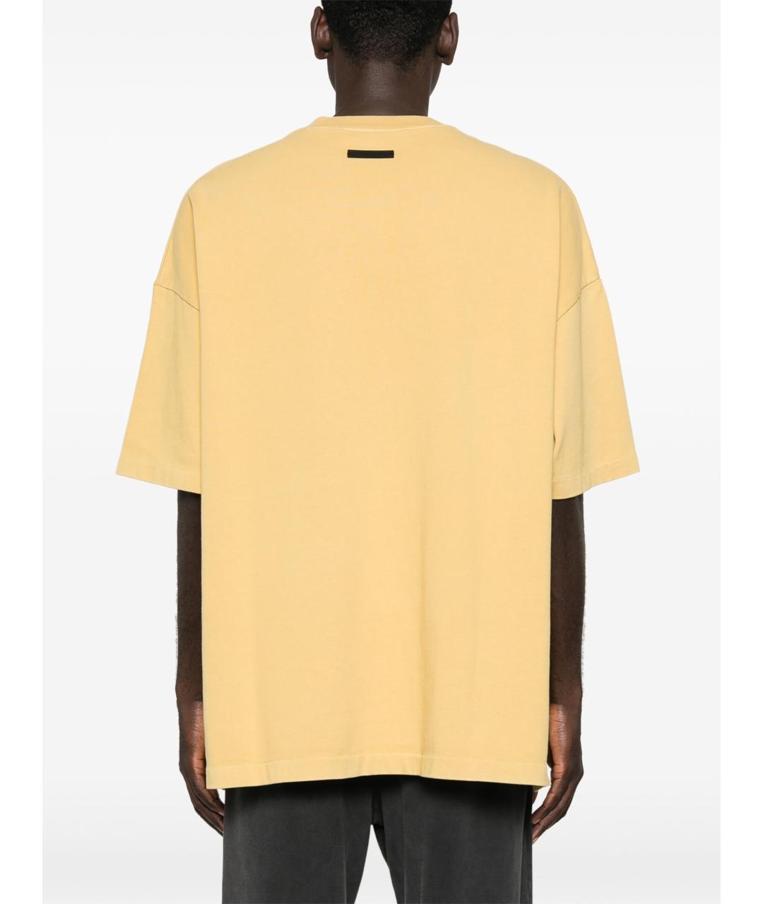 FEAR OF GOD ESSENTIALS Желтая хлопковая футболка, фото 4