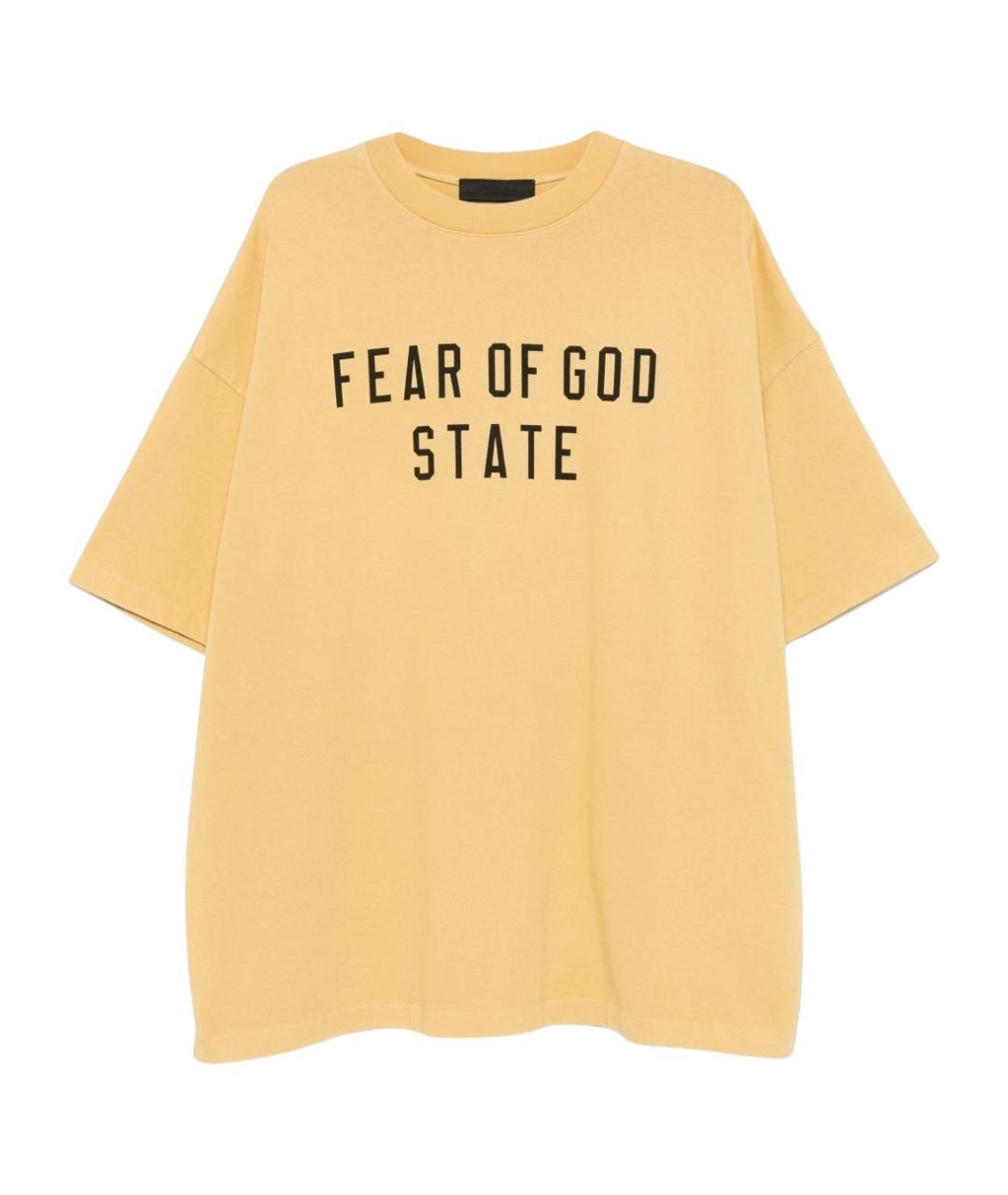 FEAR OF GOD ESSENTIALS Желтая хлопковая футболка, фото 1