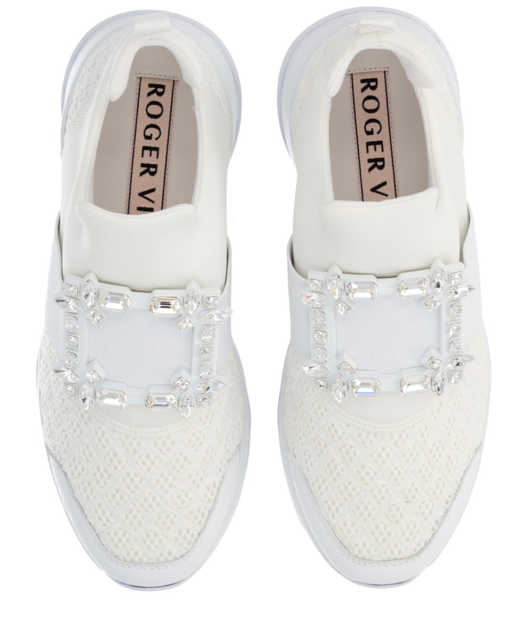 ROGER VIVIER Белые текстильные кроссовки, фото 6